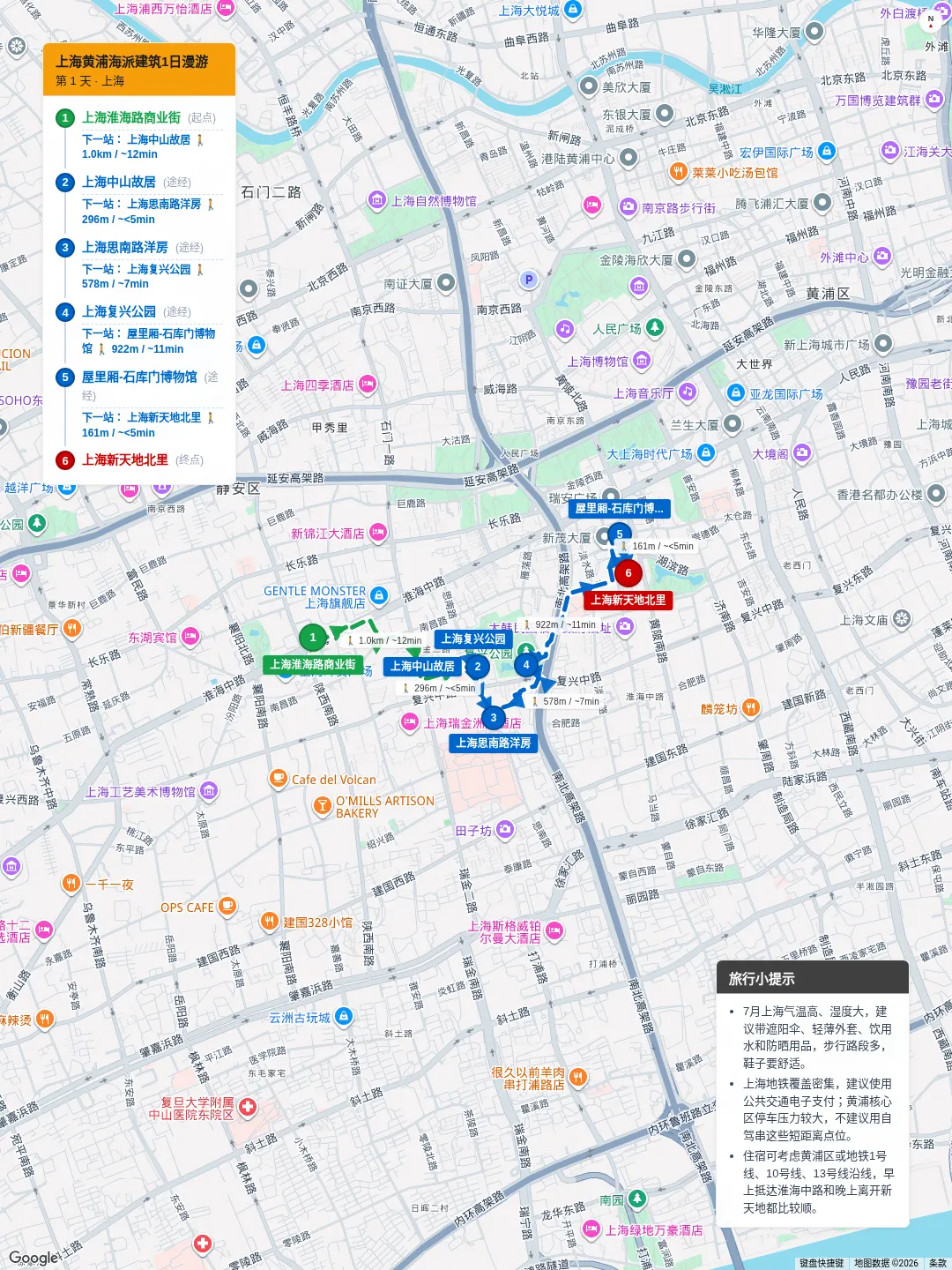 上海黄浦 1 日海派潮玩旅行攻略 | 新天地 + 淮海中路 + 思南公馆 网红打卡微游记