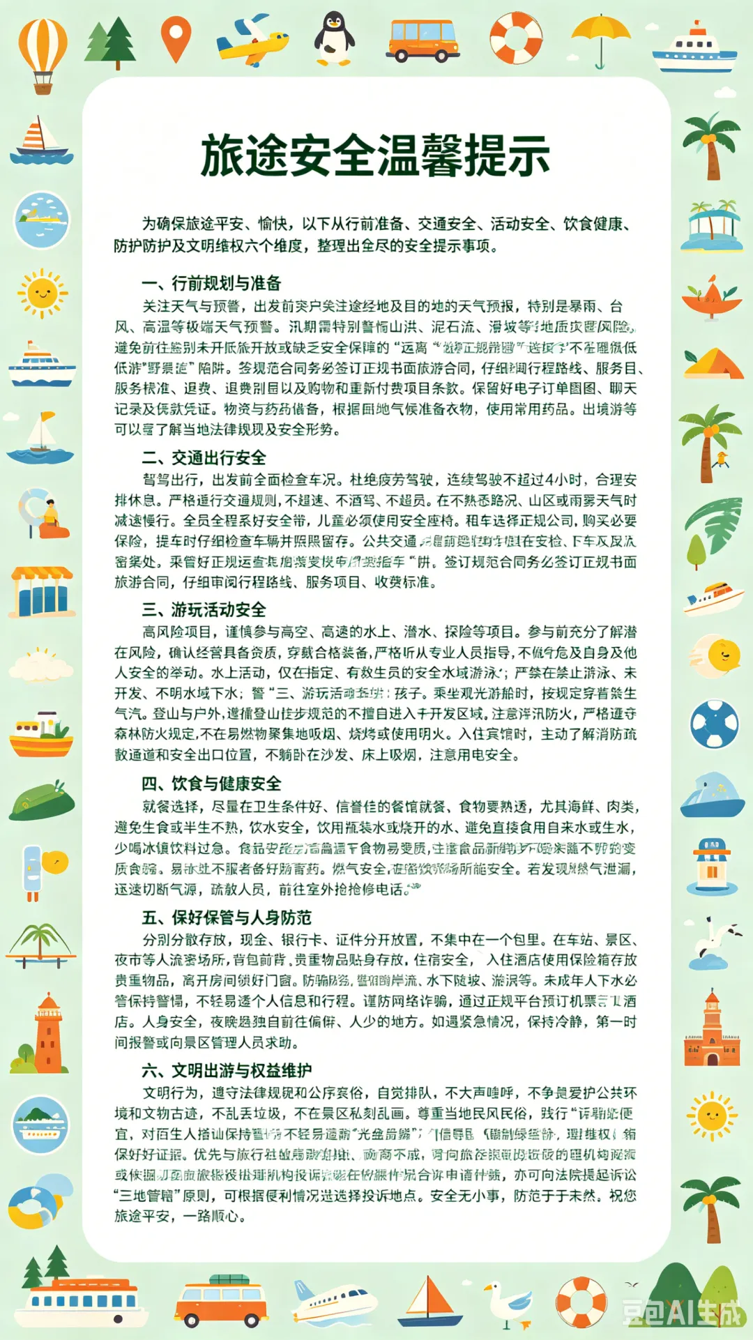 旅游出行安全全方位指南
