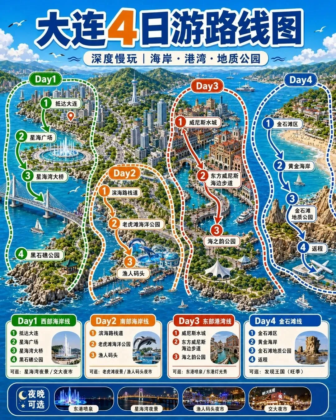 大连 4 日深度旅行攻略|海景 / 老城 / 渔港 / 地质海岸全覆盖,品质出行!
