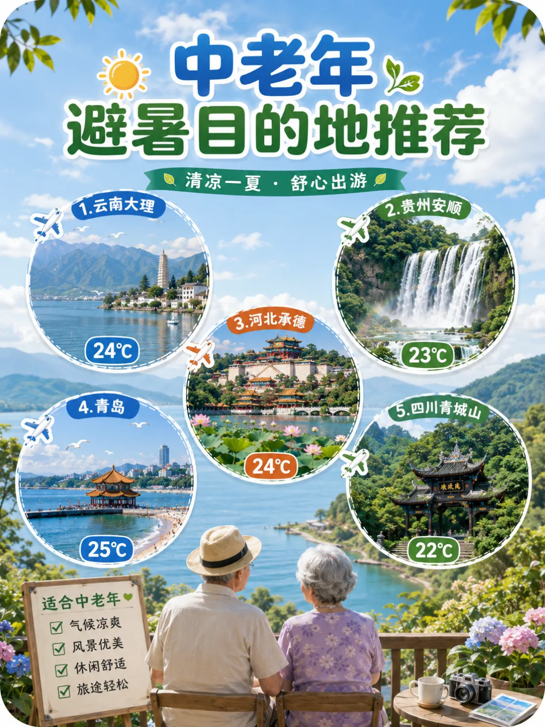 中老年7月旅行指南|全国凉爽目的地推荐,让爸妈夏天出行不遭罪