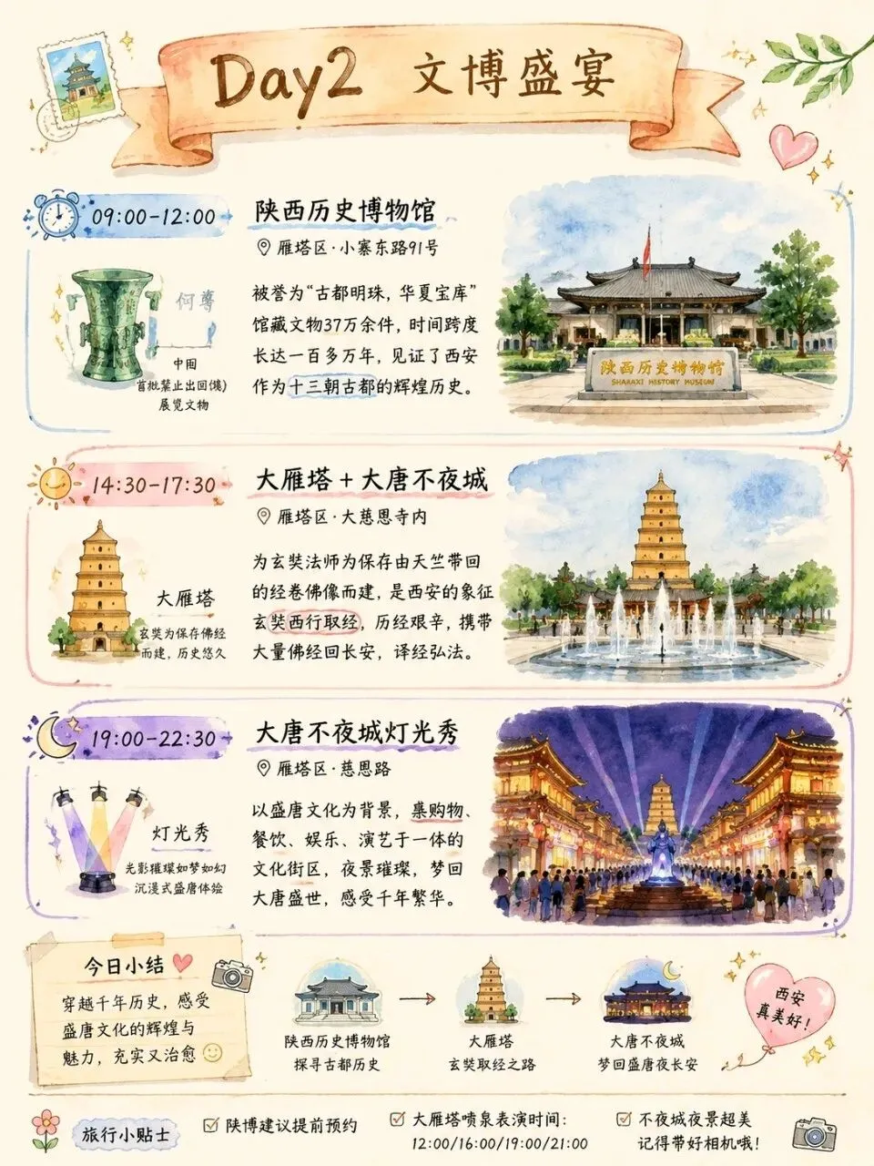 西安5日 手绘旅行攻略
