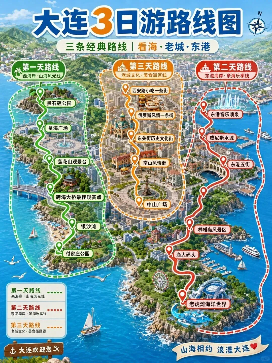 大连旅游 3 天 2 晚海岸线慢游攻略|避开人流经典小众全覆盖,配美食推荐!