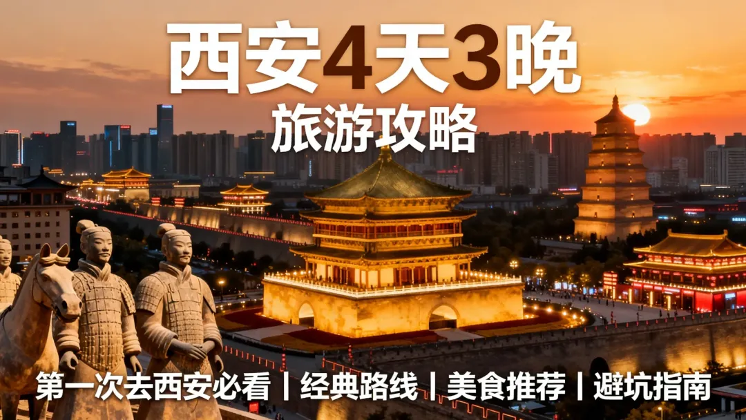 西安旅游攻略(2026最新版):第一次去西安怎么玩?4天3晚路线、美食、景点、住宿全攻略!