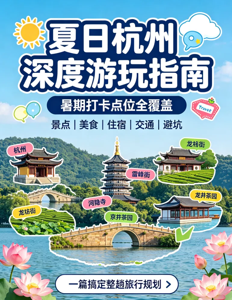 夏日杭州深度游玩指南|涵盖全城热门暑期打卡点位,衣食住行干货齐全,一篇搞定整趟规划