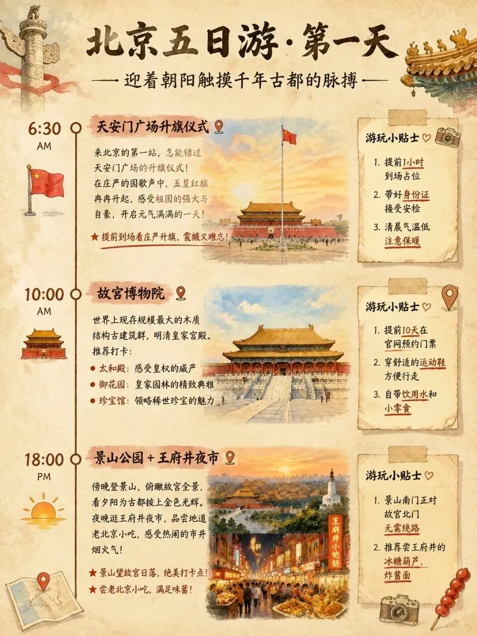 北京5日游 手绘旅行攻略