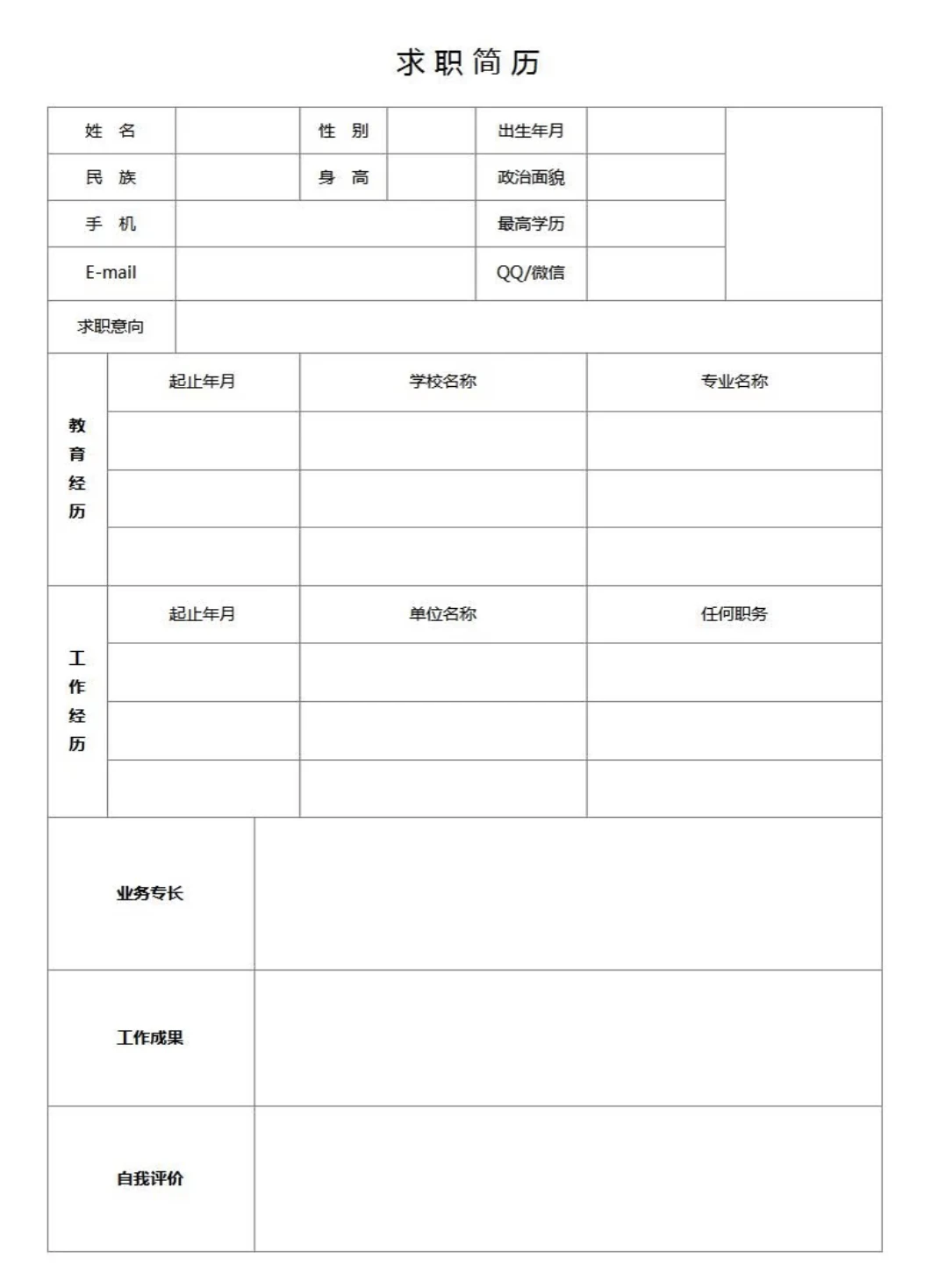简洁版个人简历模板分享