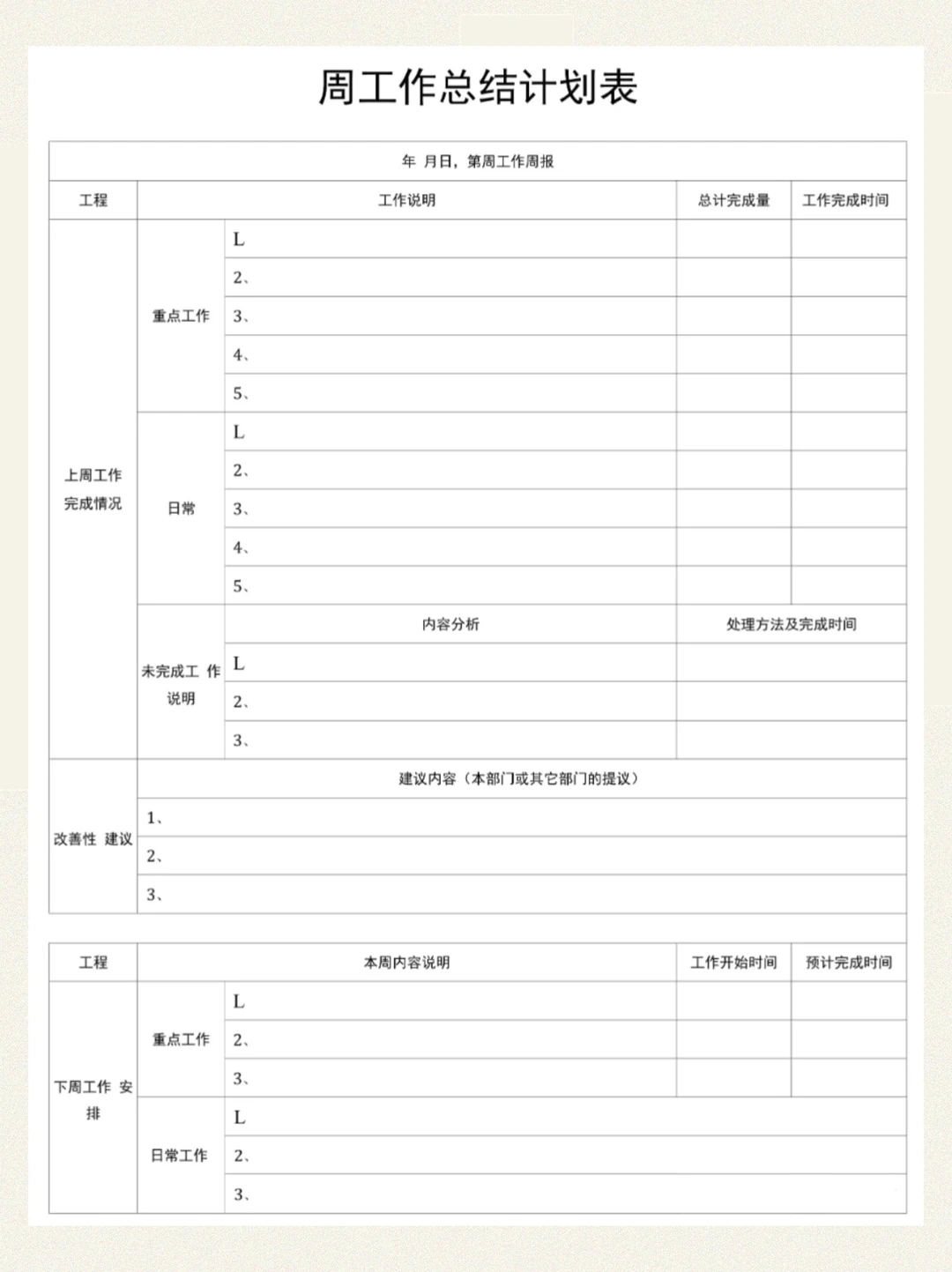 周工作总结与计划🌟提升工作效率的利器