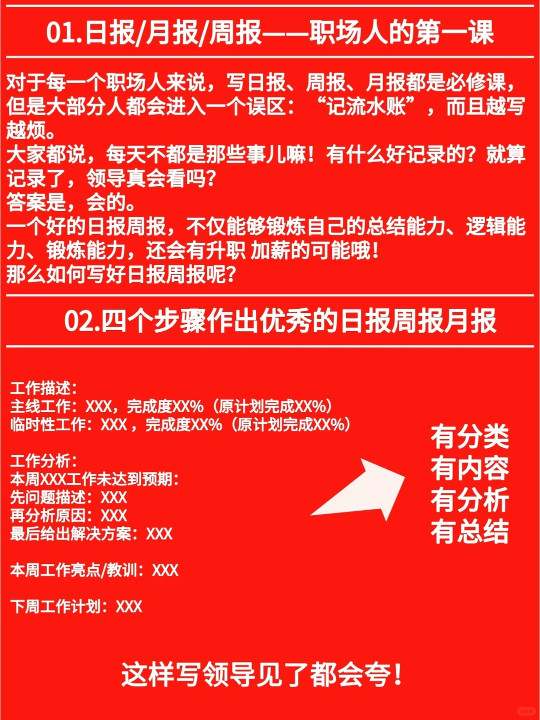 日报/周报/月报/怎么写？模板拿去用