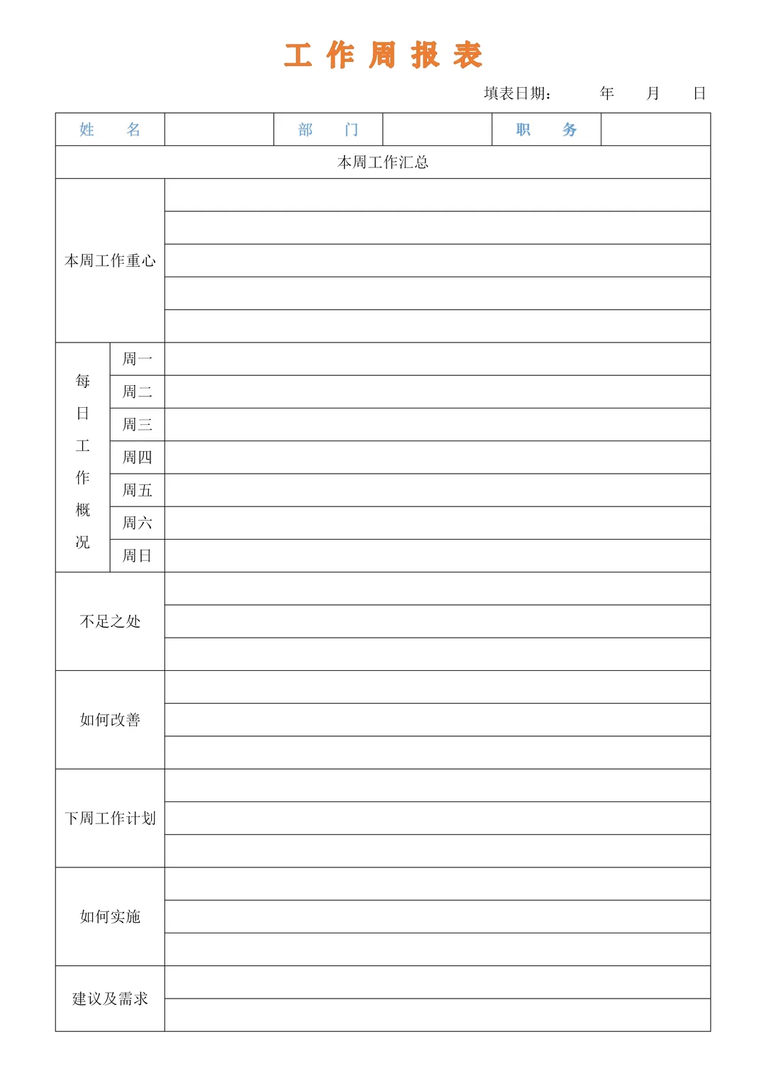 工作周报这么填，快来抄作业！