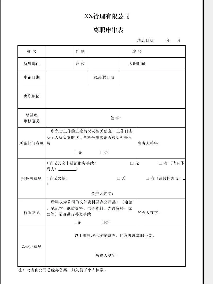 行政人事模版大全