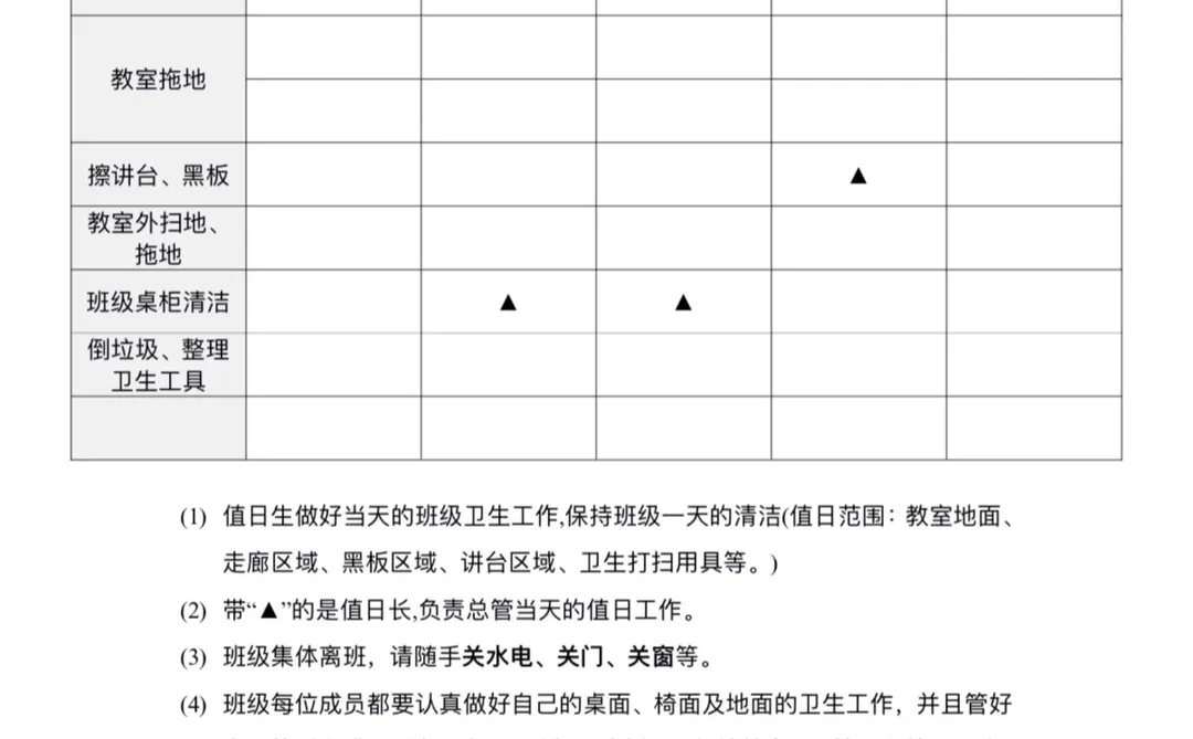 ✅自用班级值日卫生安排表，文件自取！