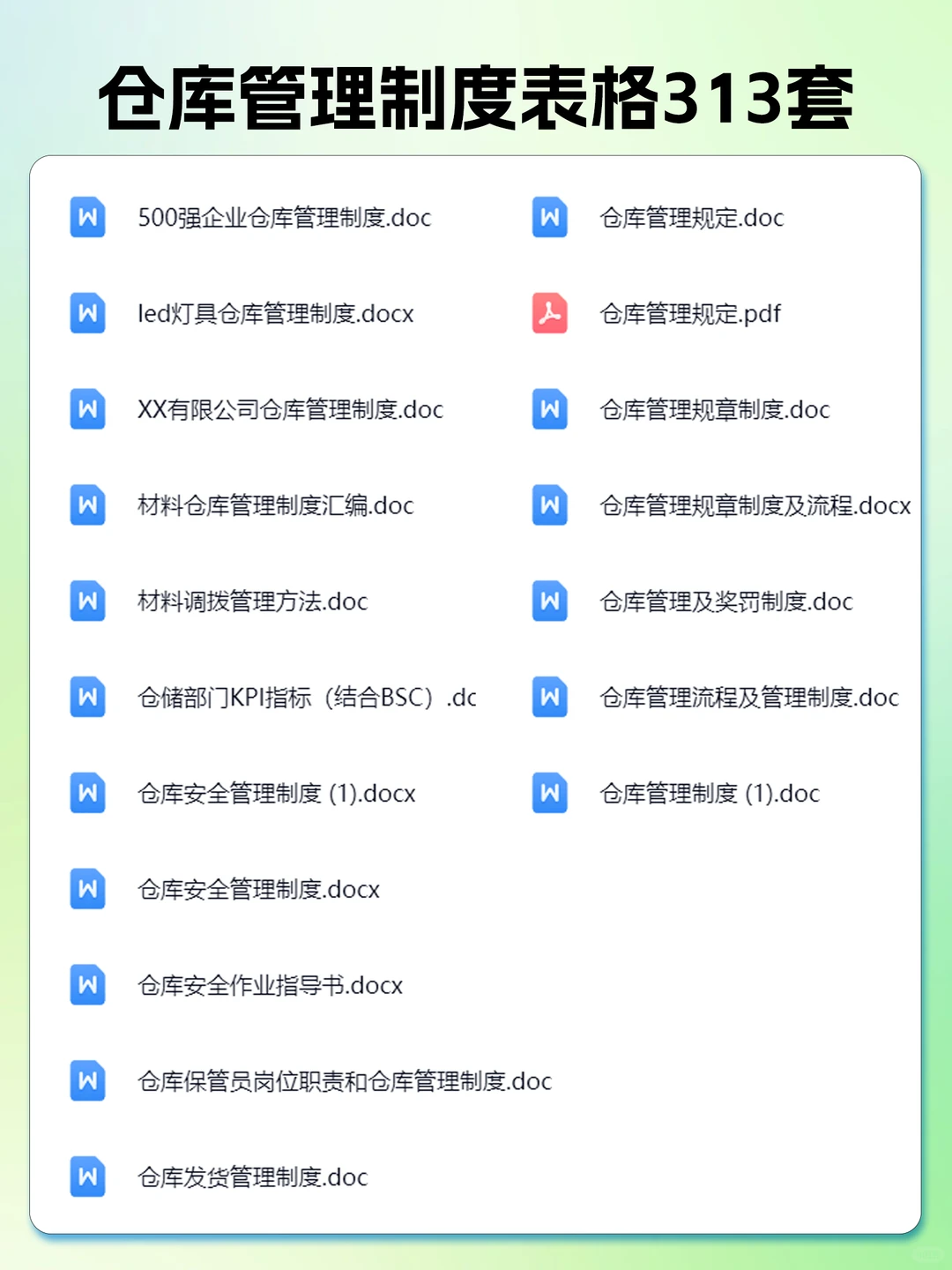 让仓库管理变轻松！全套制度表格合集