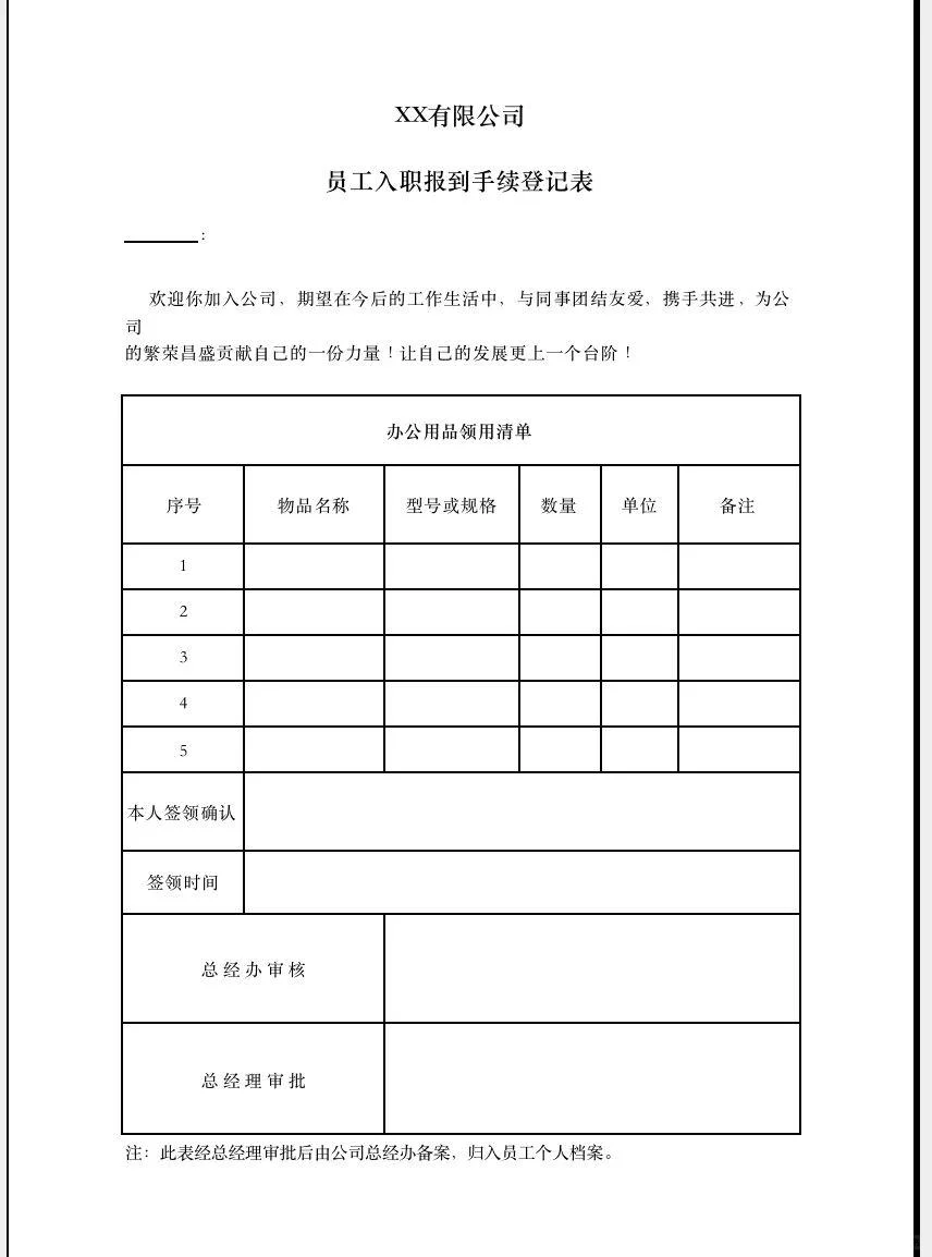 行政人事模版大全