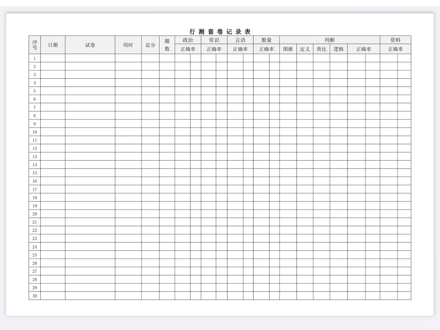 🗓️自取考公周计划表格➕套卷打卡表格