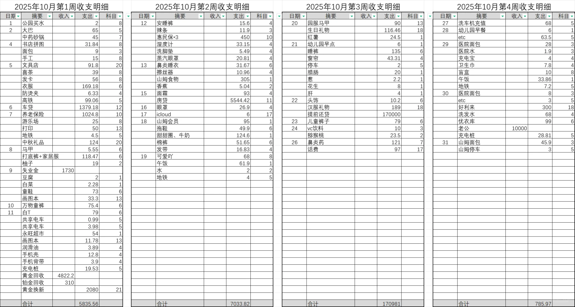 10月记账复盘来啦