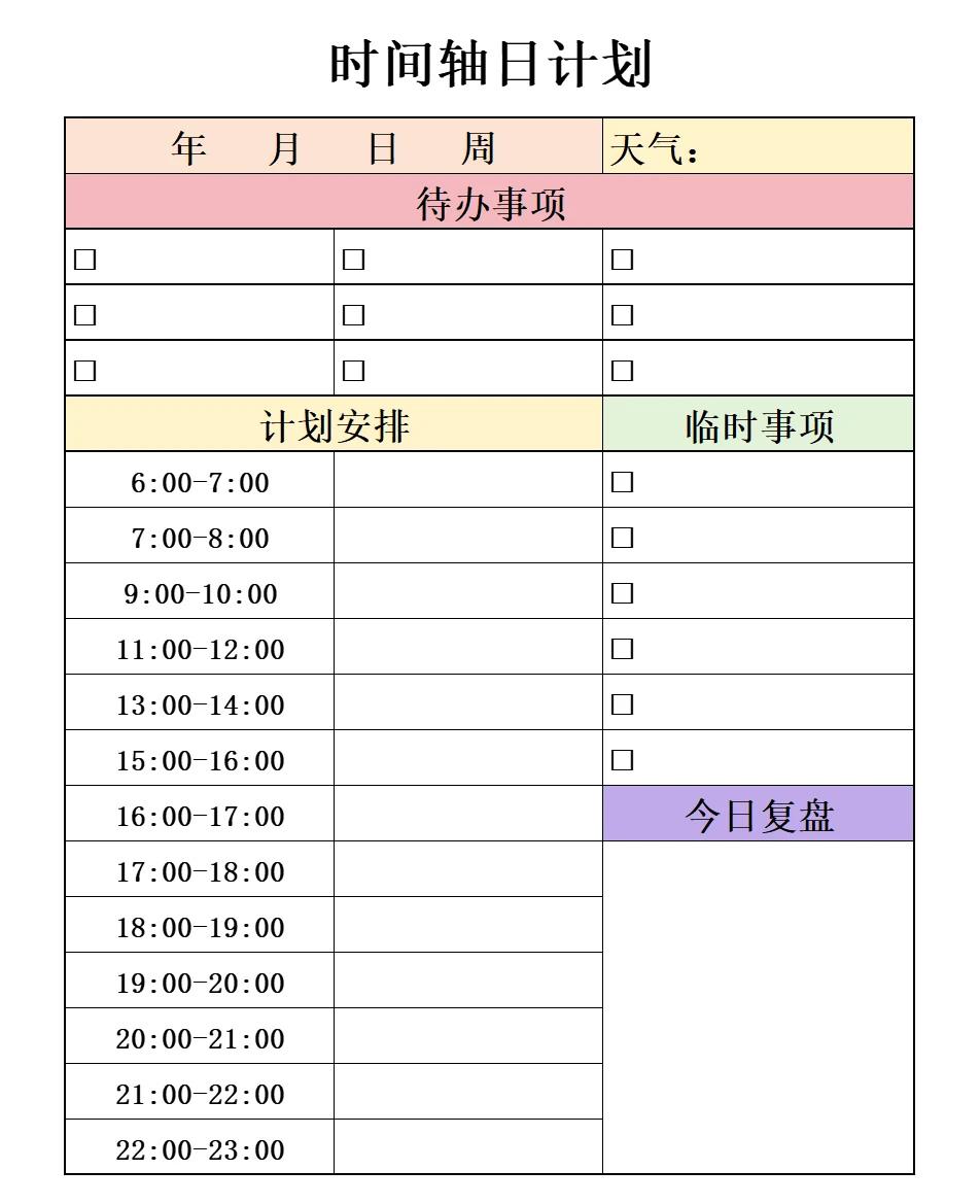 时间管理，用对表格就够了！！！