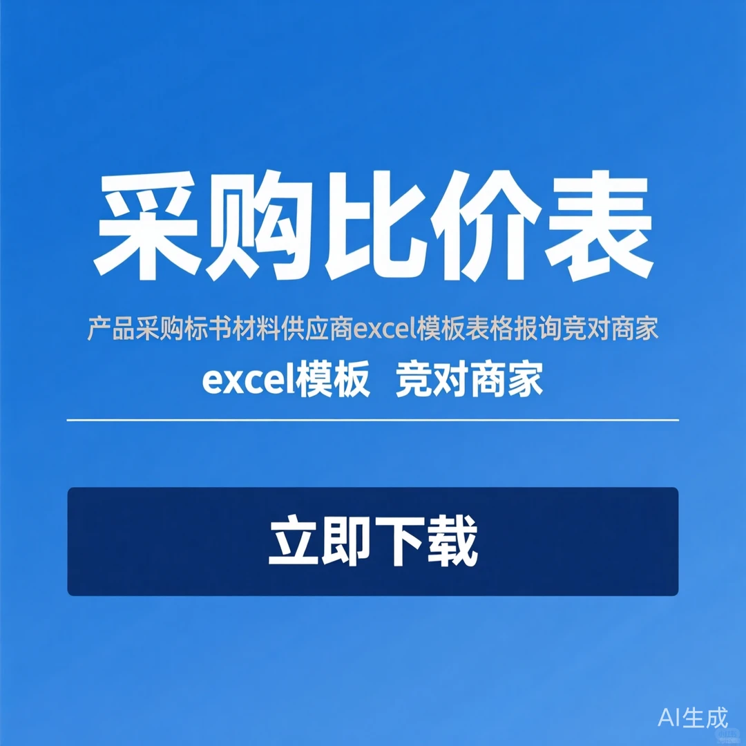 采购竞标比价表|材料供应商对标表格