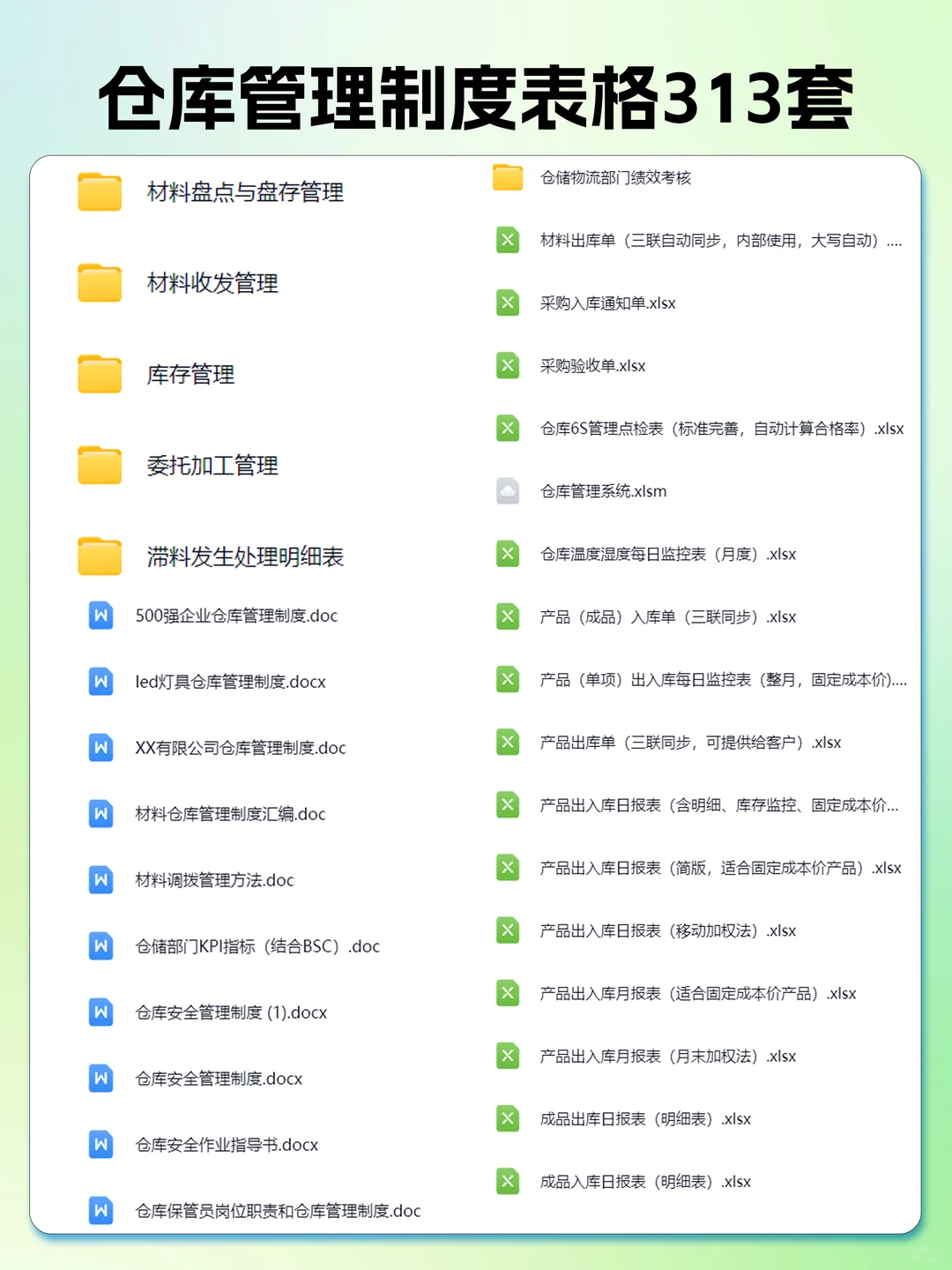 让仓库管理变轻松！全套制度表格合集