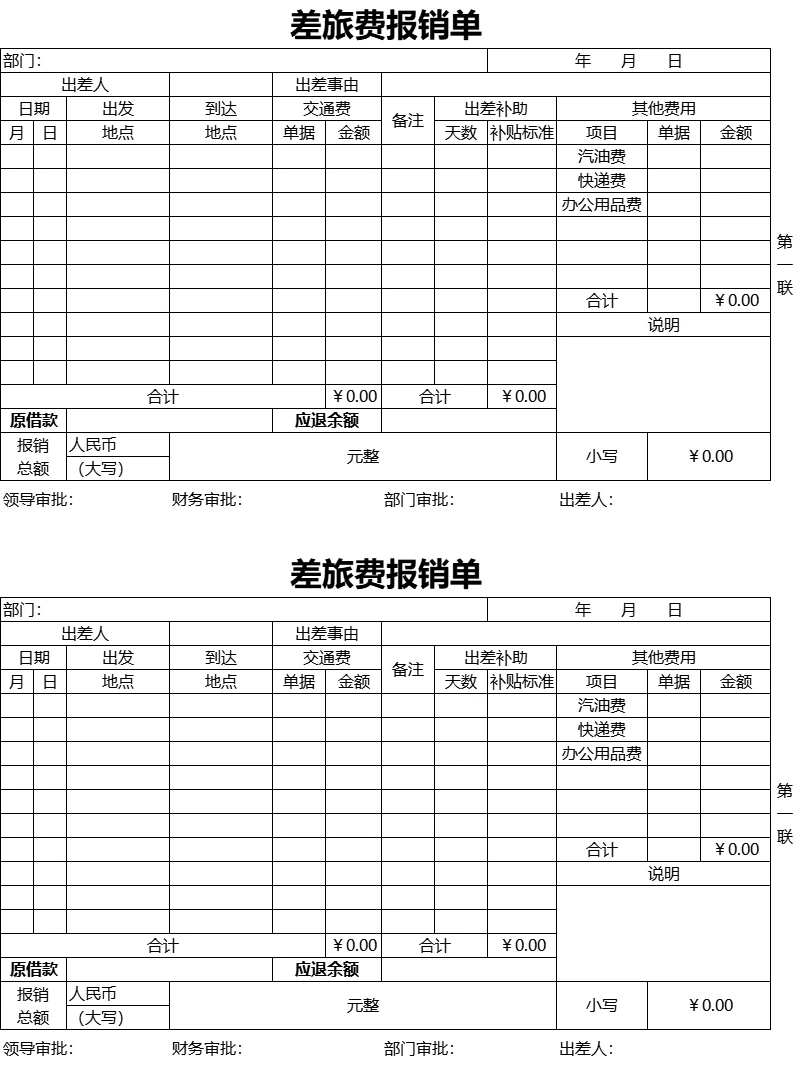 一些文职岗位表格模板（二）