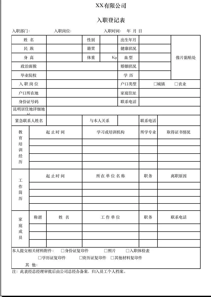 行政人事模版大全