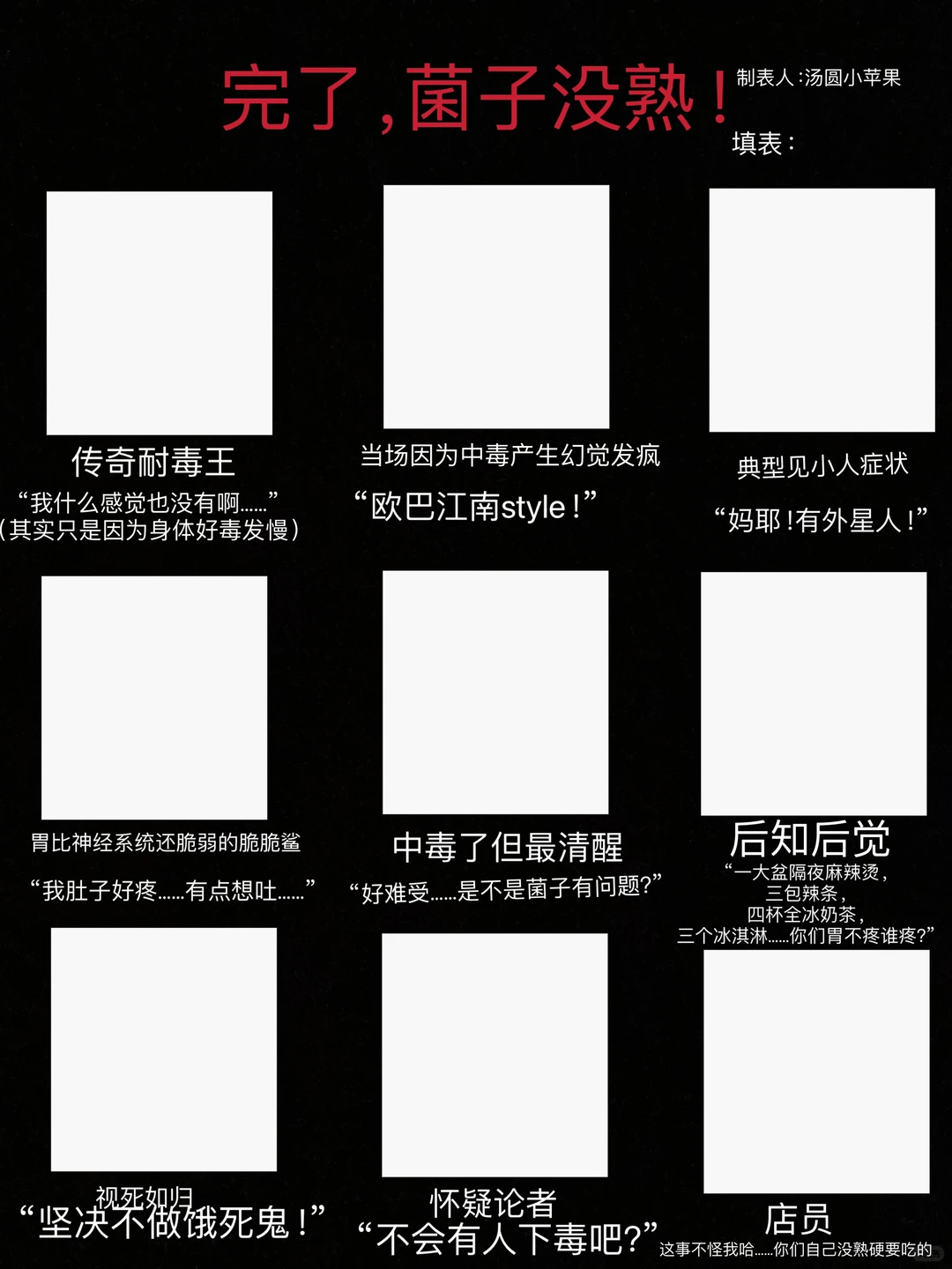 一些oc/同人/角色代餐表格