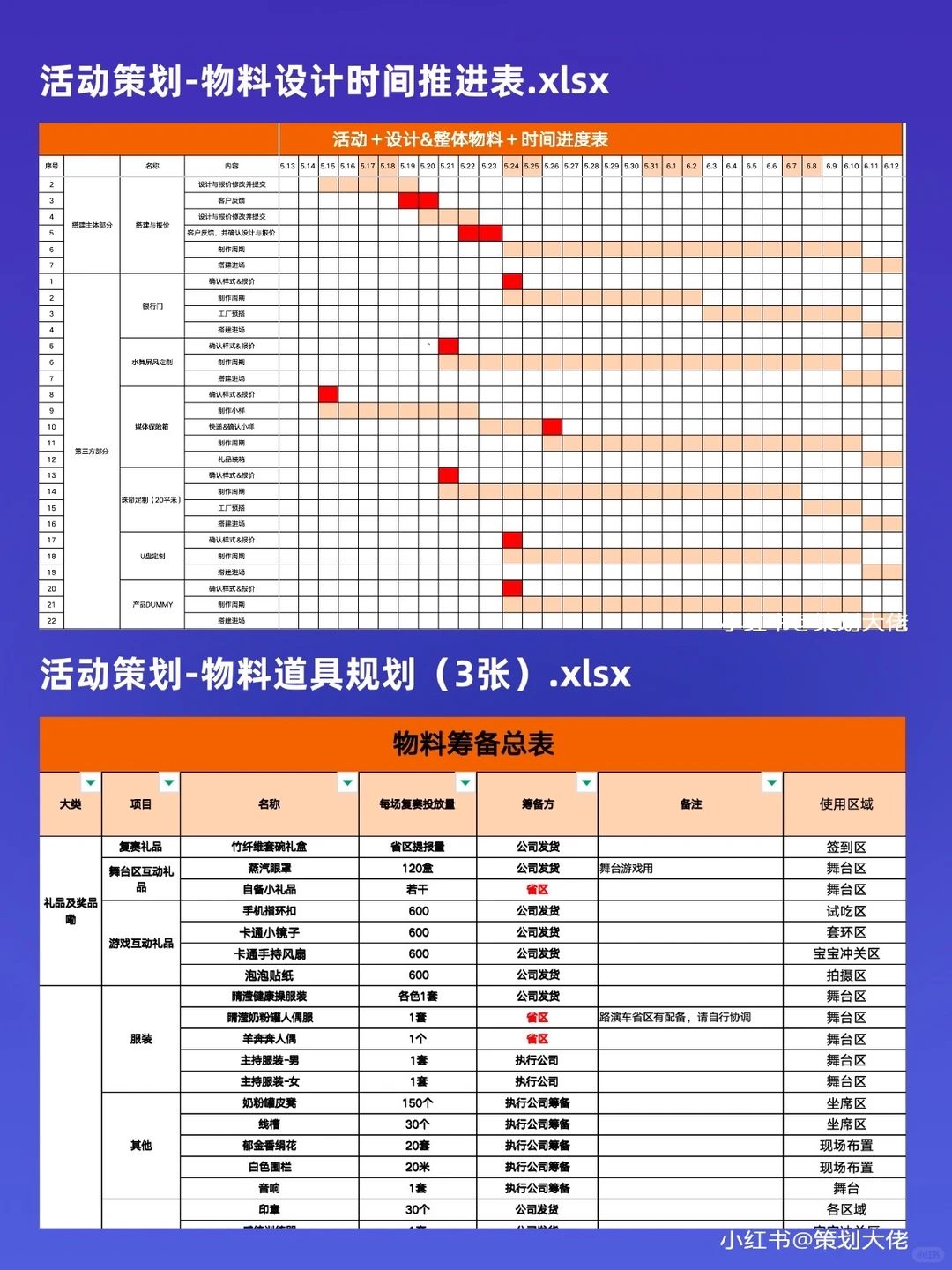 37张活动策划执行通用表格模板