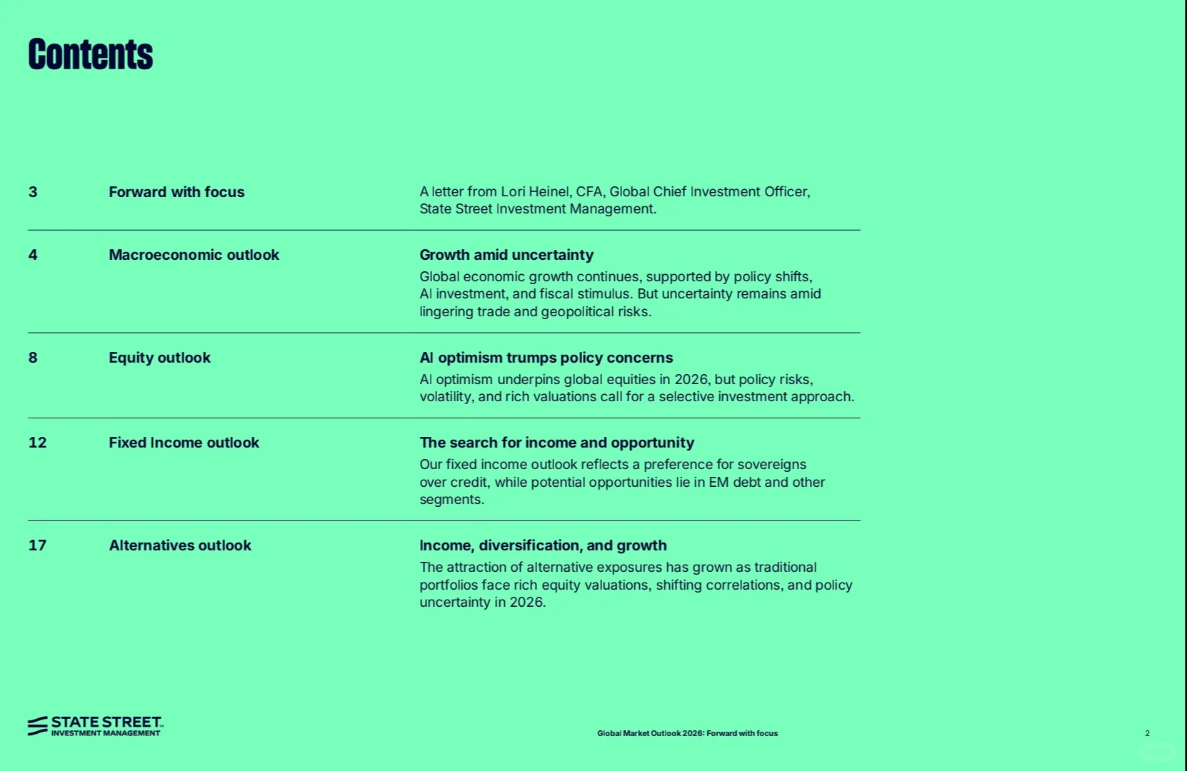 State Street 道富｜2026年全球市场展望