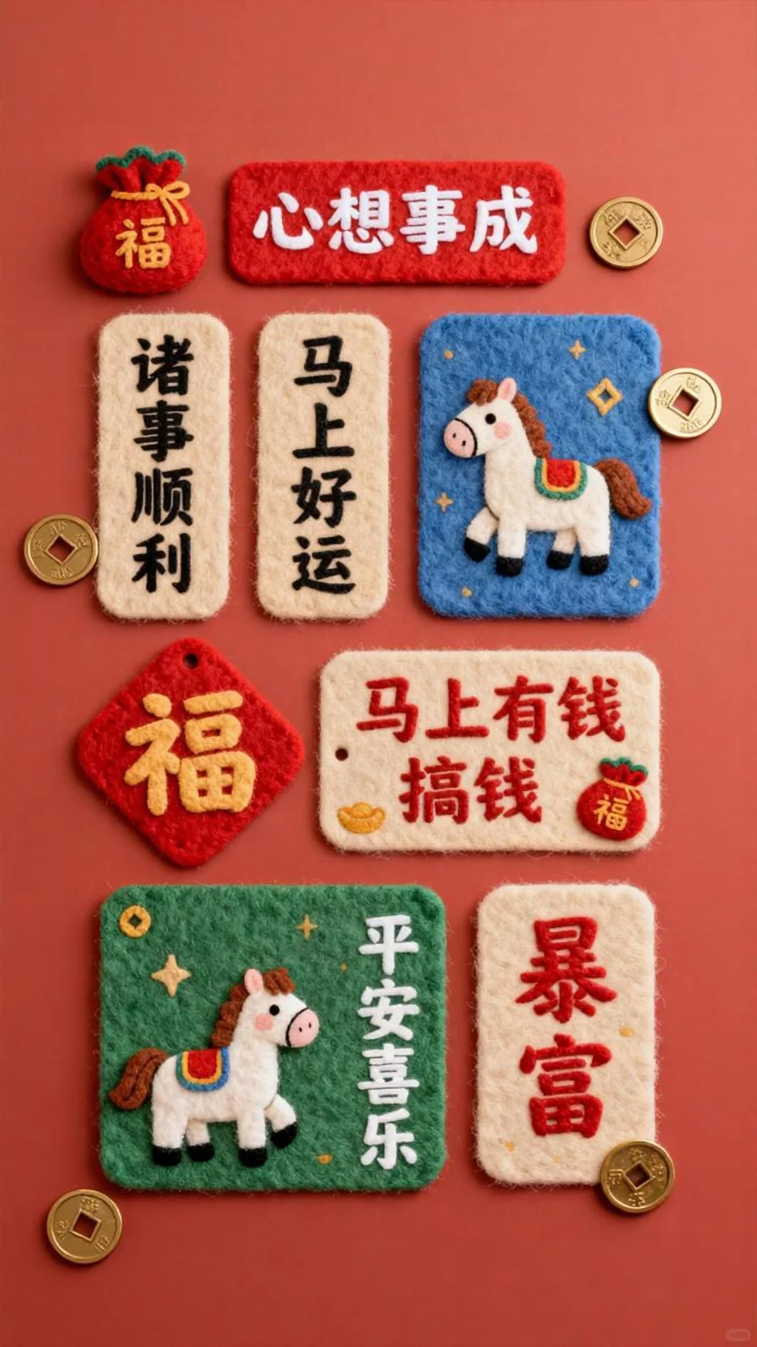 新年毛毡版壁纸合集｜一键换上氛围感✨