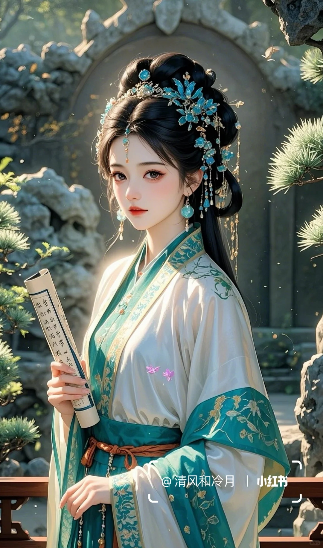 窗外烟光凝翠色，指尖幽韵入平湖。