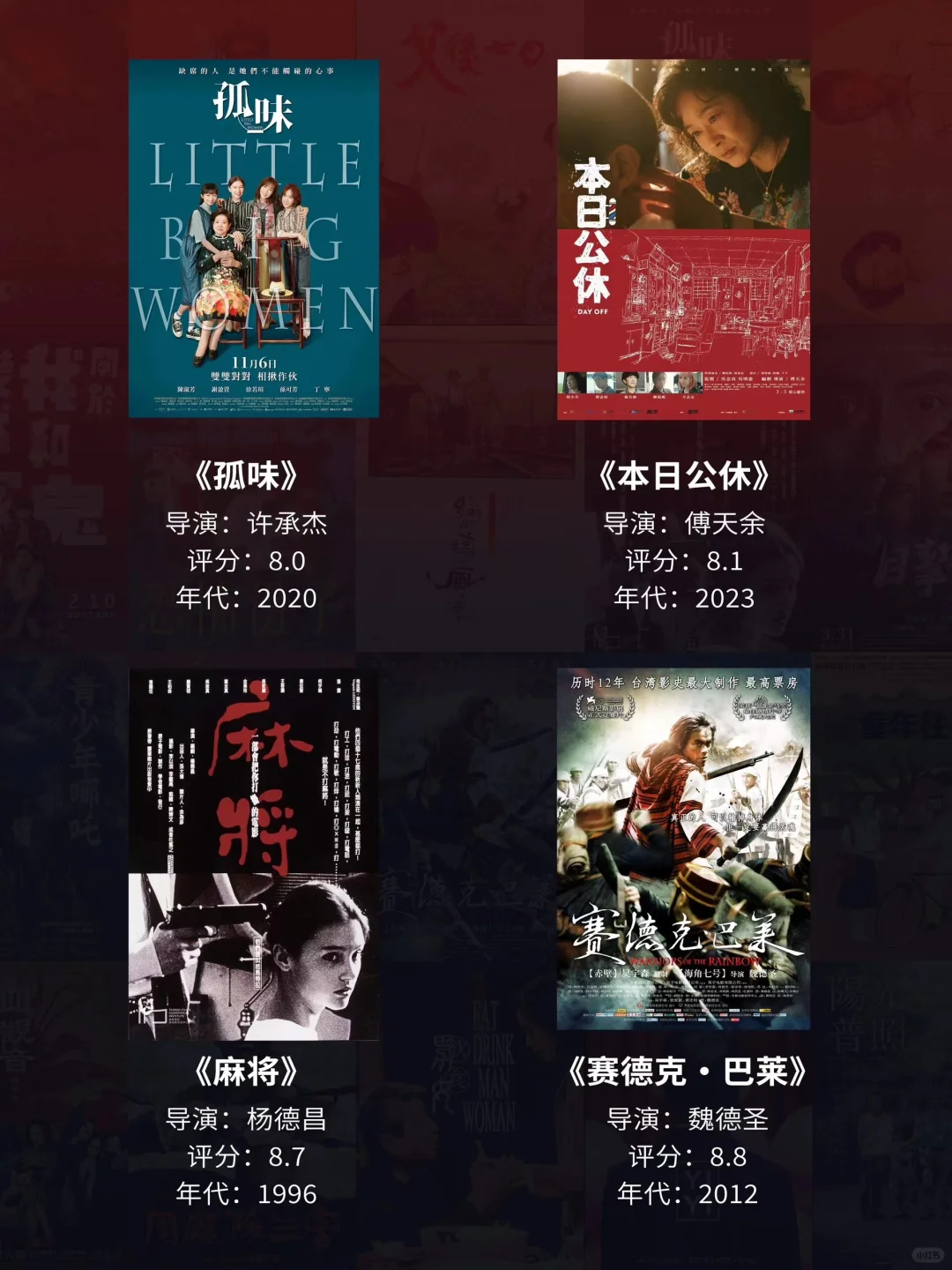 20部湾湾高分电影推荐，一定要去看❗️