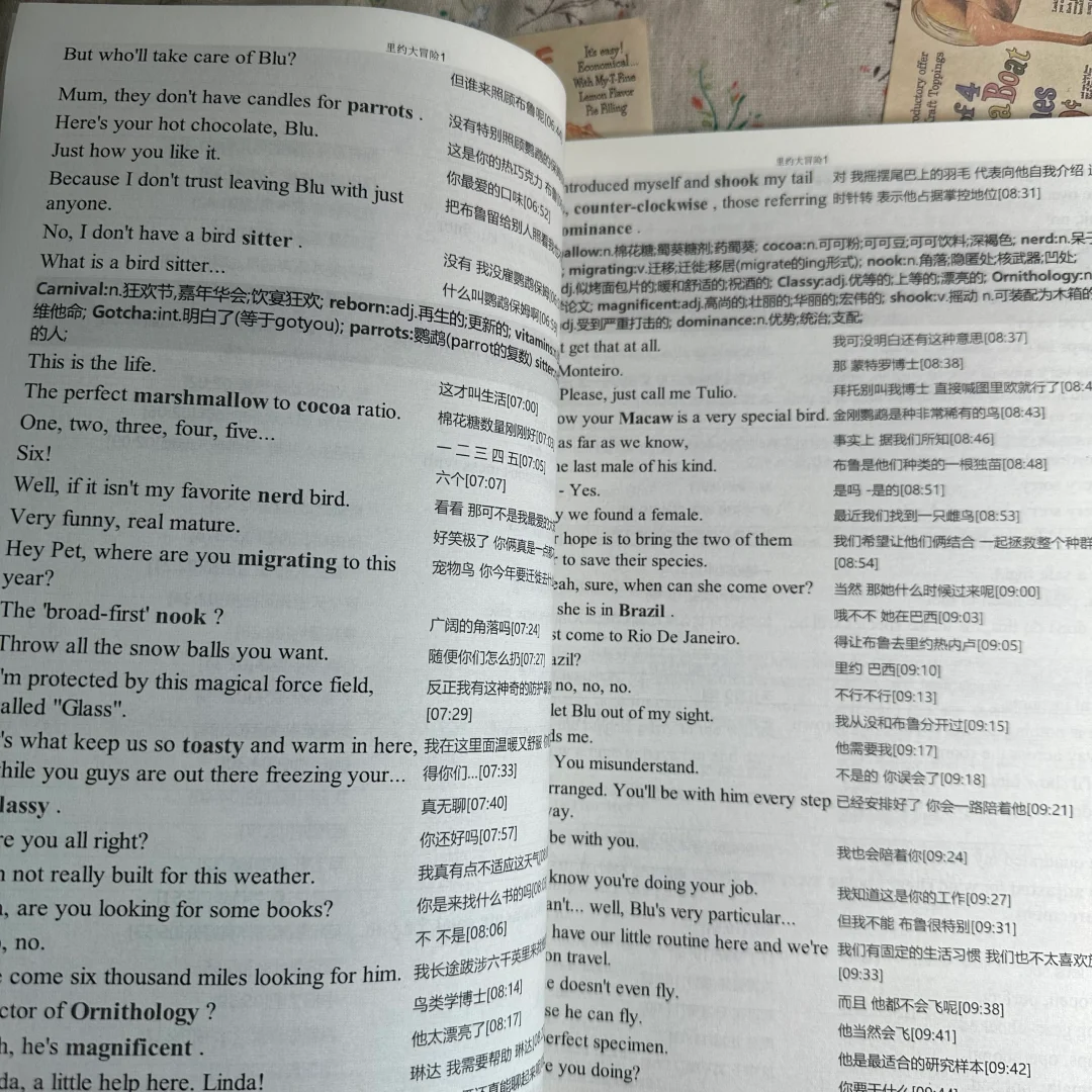 里约大冒险1 中英文对照台词剧本 电影台词