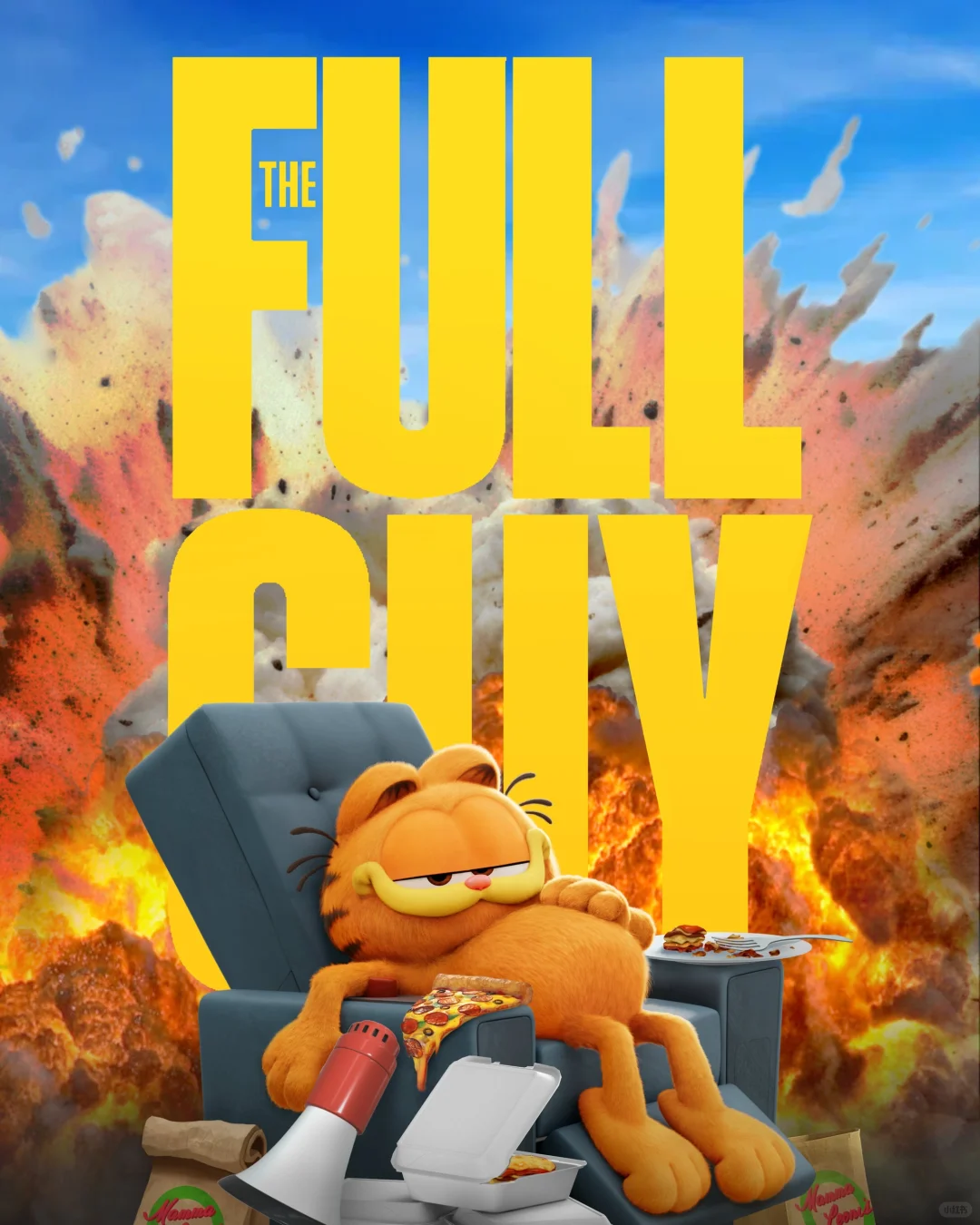 加菲猫动画大电影恶搞热门新片海报！