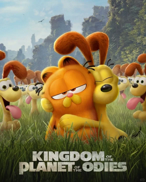 《加菲猫》放出海报与多部好莱坞电影联动。