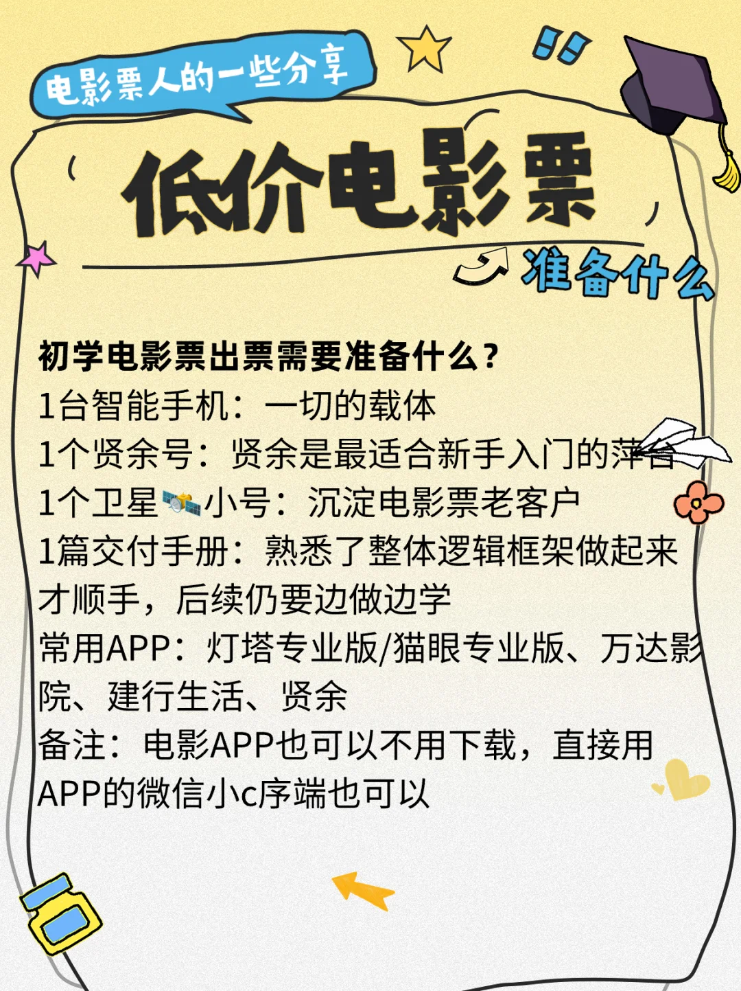 做电影票需要准备什么呢？