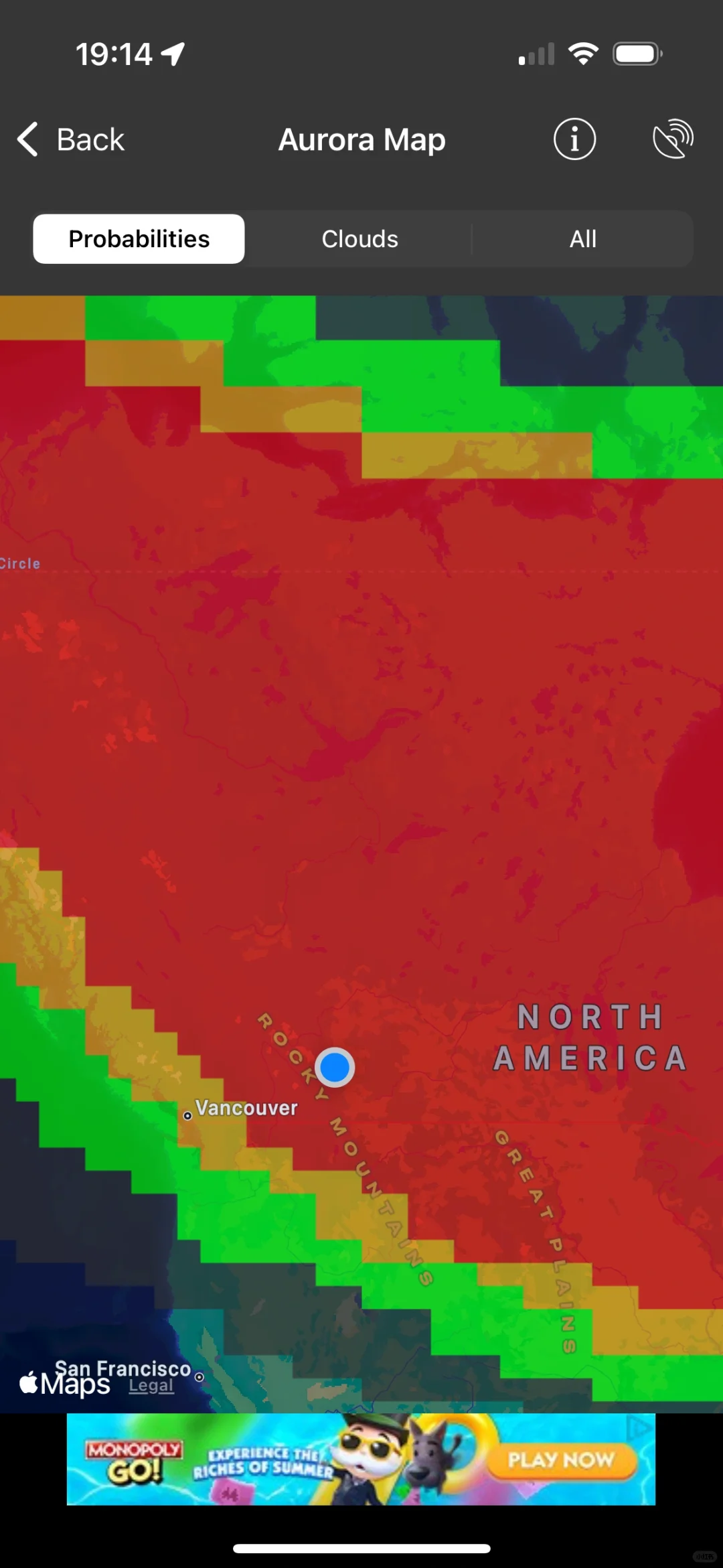 加拿大极光 推荐App，今晚极光大爆发