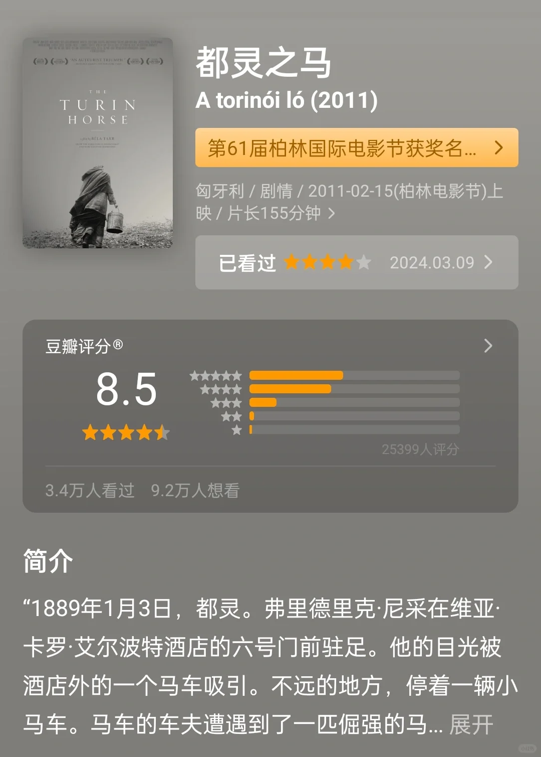 2011年的匈牙利电影《都灵之马》