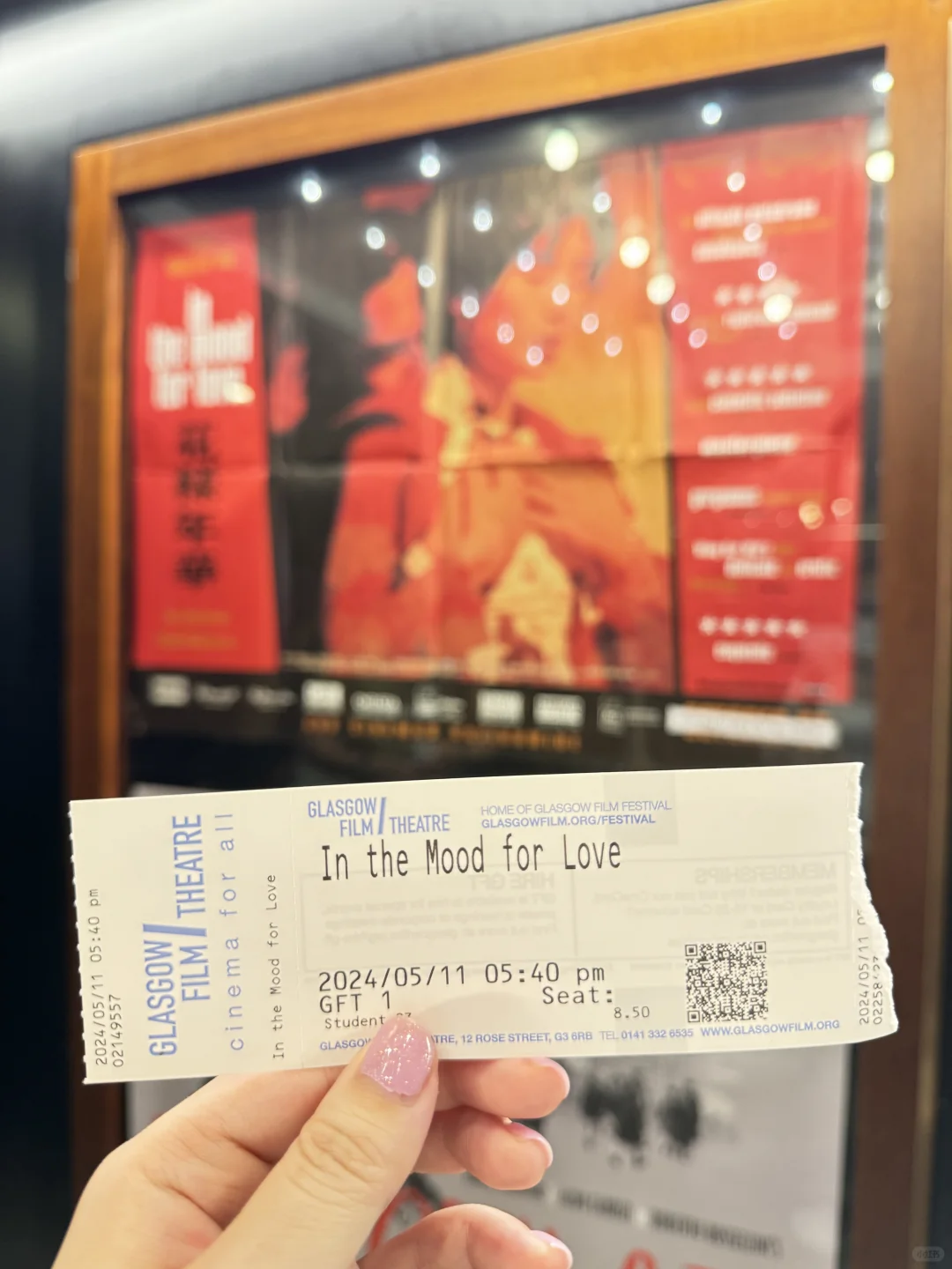 在格拉斯哥看了花樣年華4K重映🫶