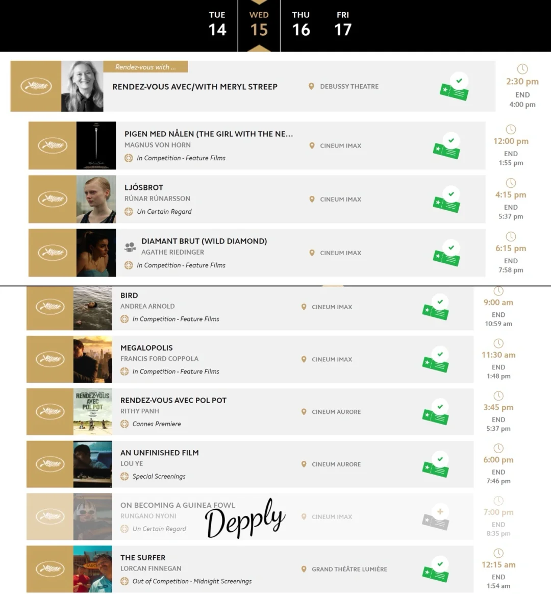 第77届戛纳电影节 业余3日通票