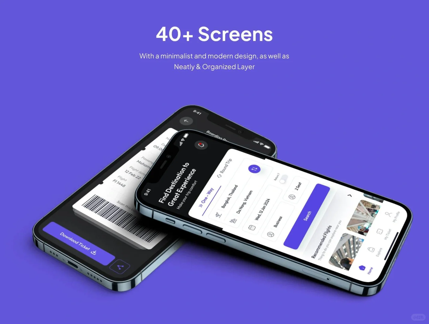 设计灵感航班预定app ui素材分享