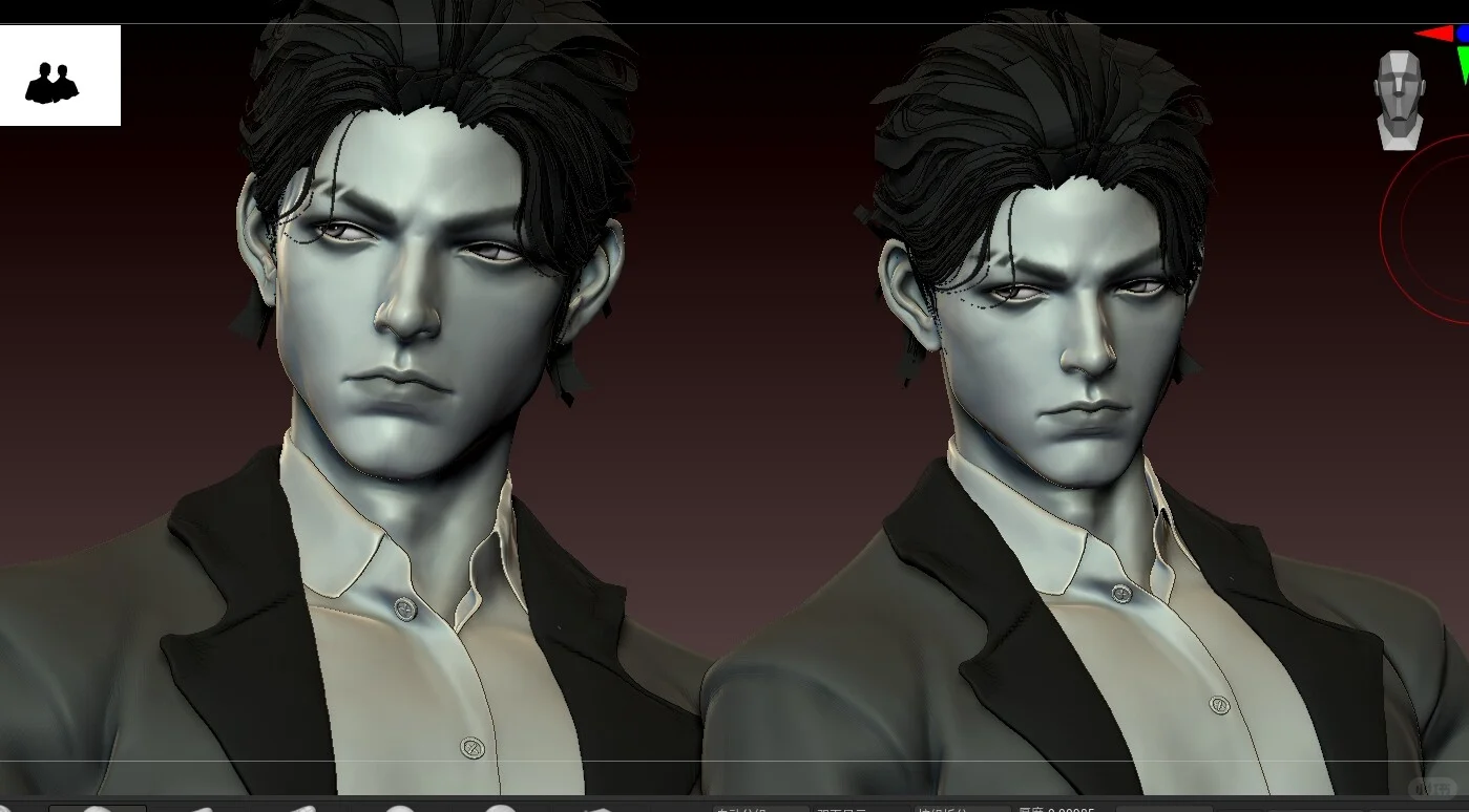 雕刻一个男性 刚学软件不久不熟练