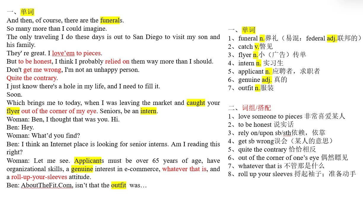 E2 看职场电影《实习生》学英语