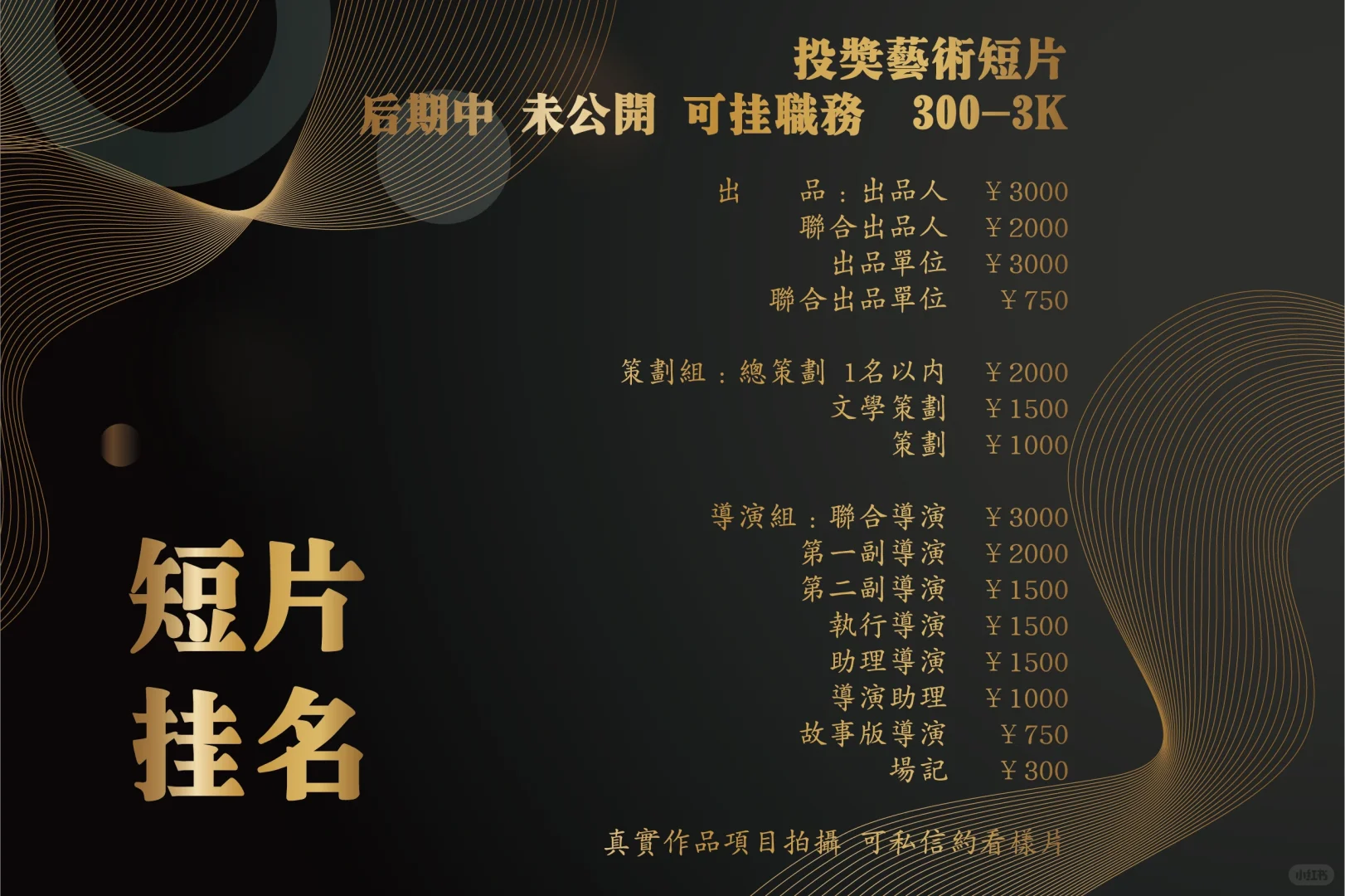 可挂名中新投奖电影短片， 未公开。。。