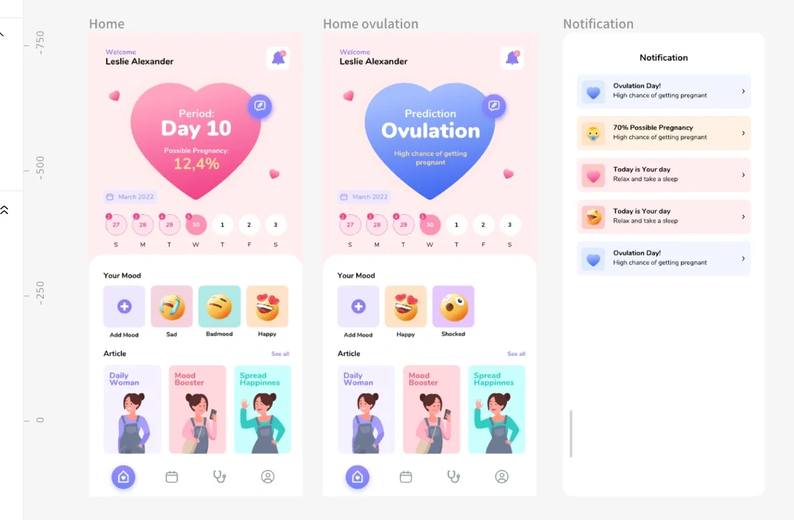 UI接🥚 女性健康APP