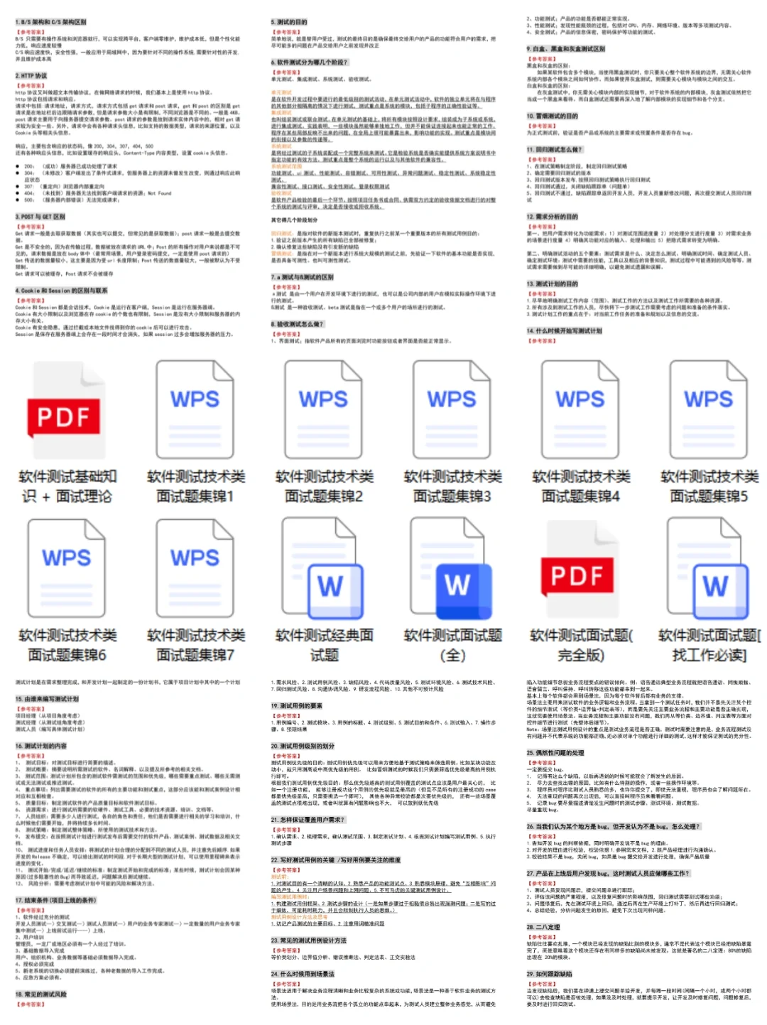 软件测试全套面试题（210页附答案解析）