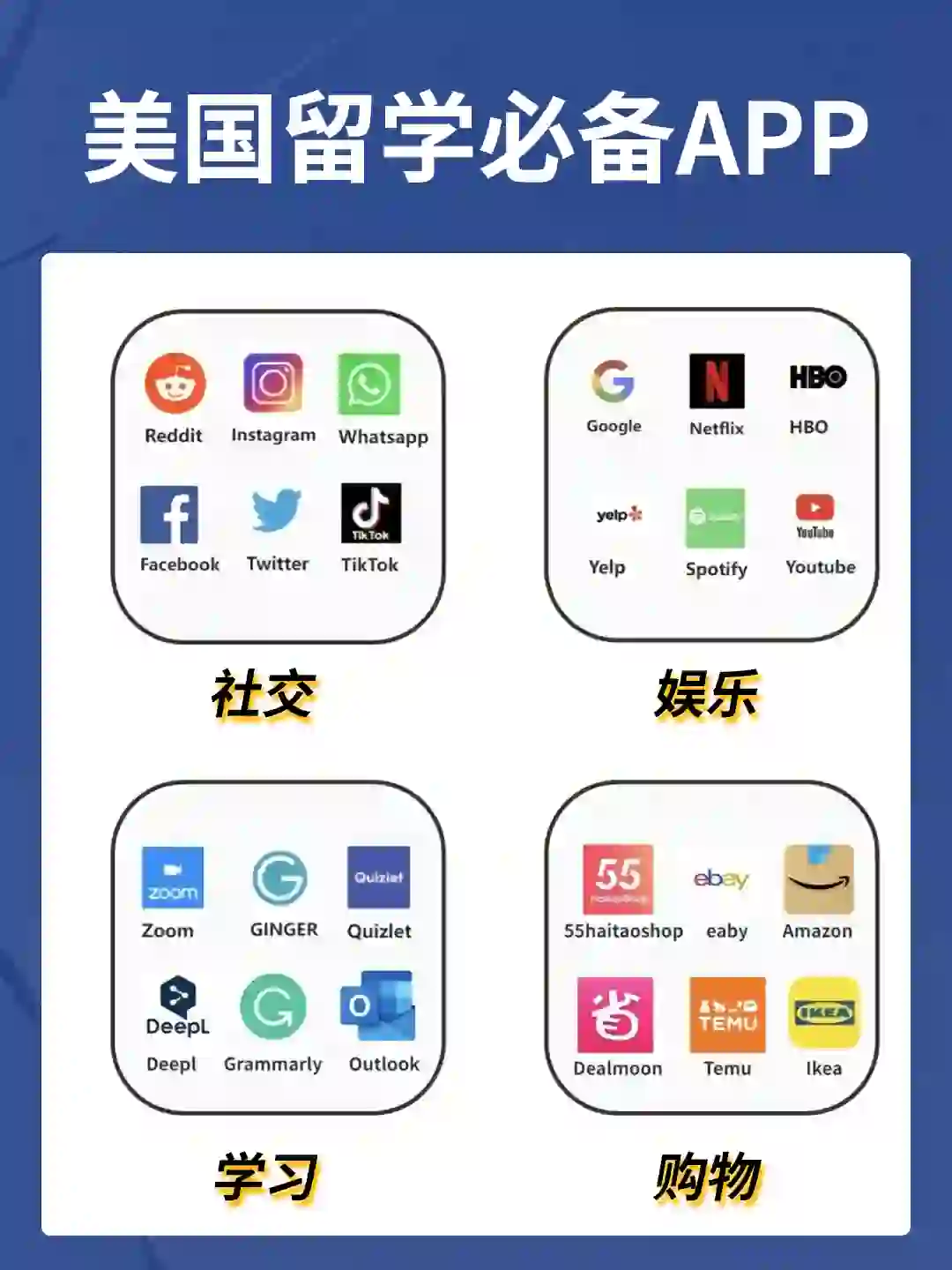 详细的美国留学生必备APP合集🈴