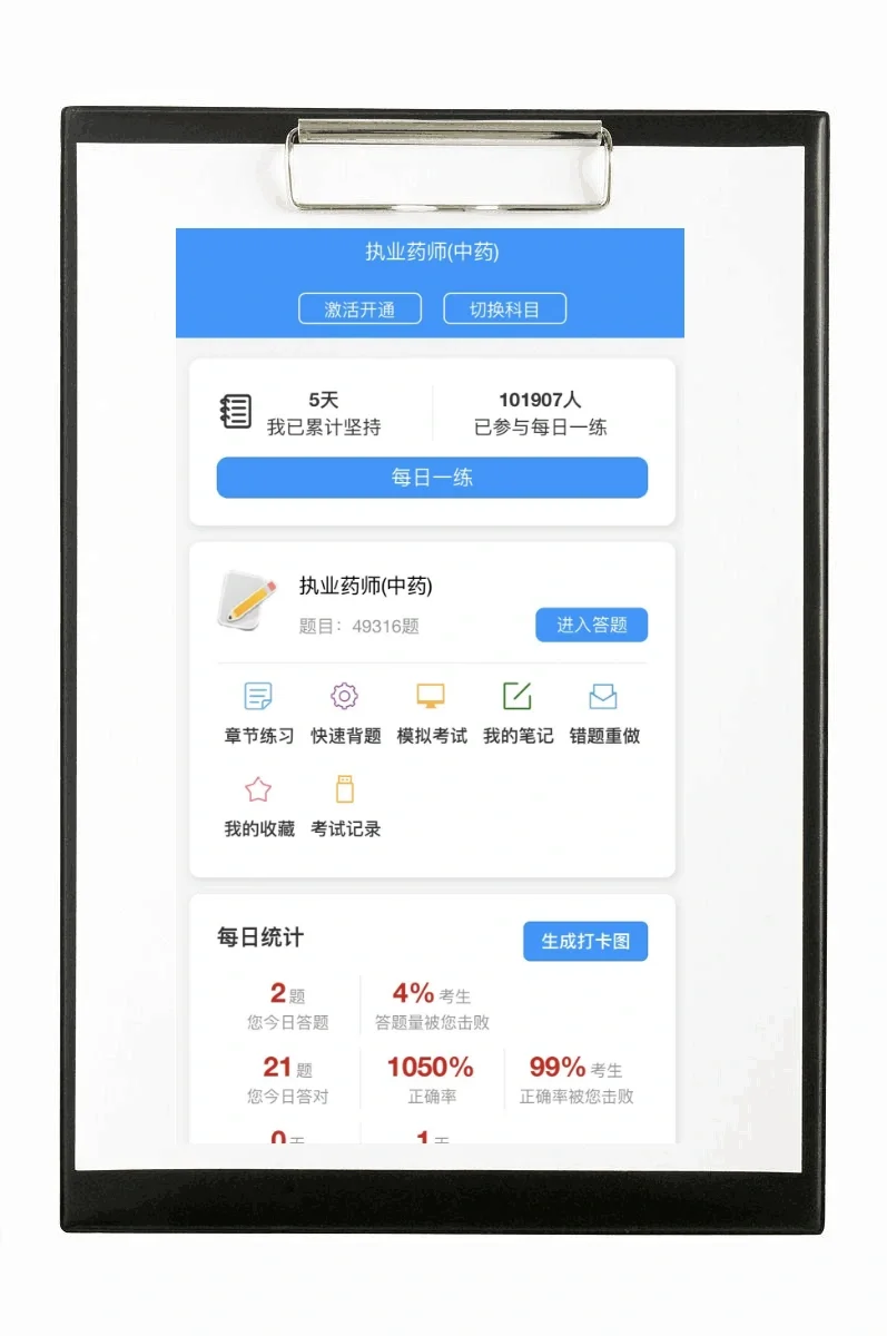 执业药师证书，请死磕这个APP，就像抄答案