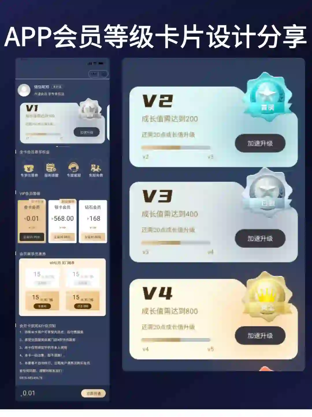 分享213｜APP会员等级卡片设计分享