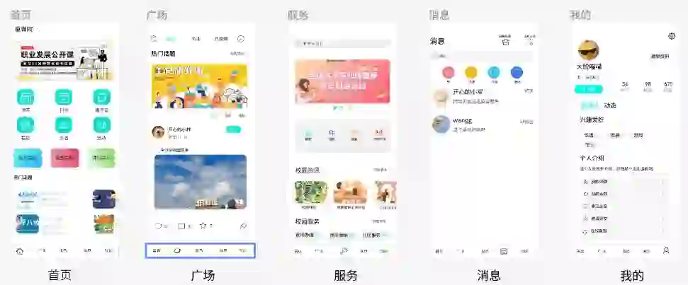 校园社交APP UI制作