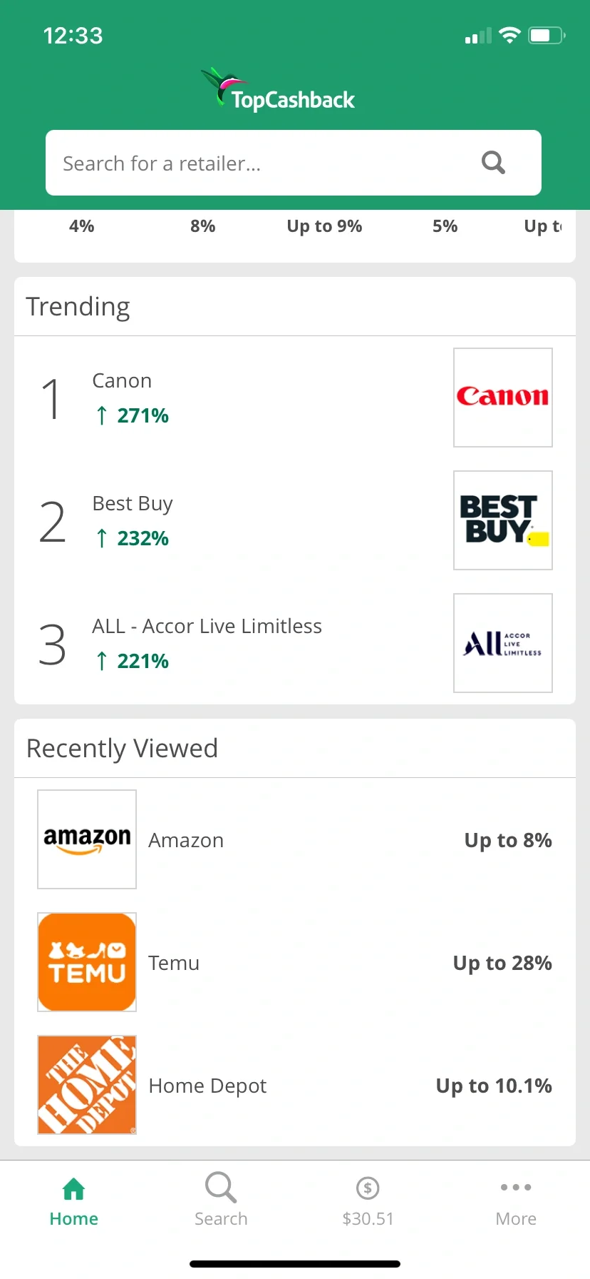 薅羊毛Cashback APP. 免费$35
