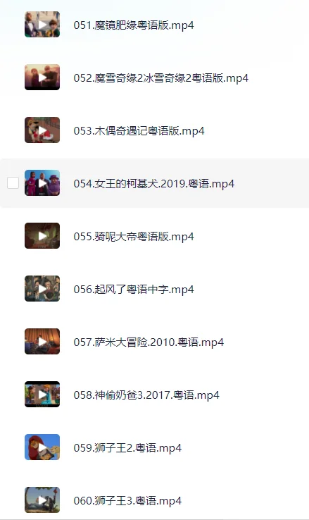 粤语迪士尼电影合集，133部，高清1080P。